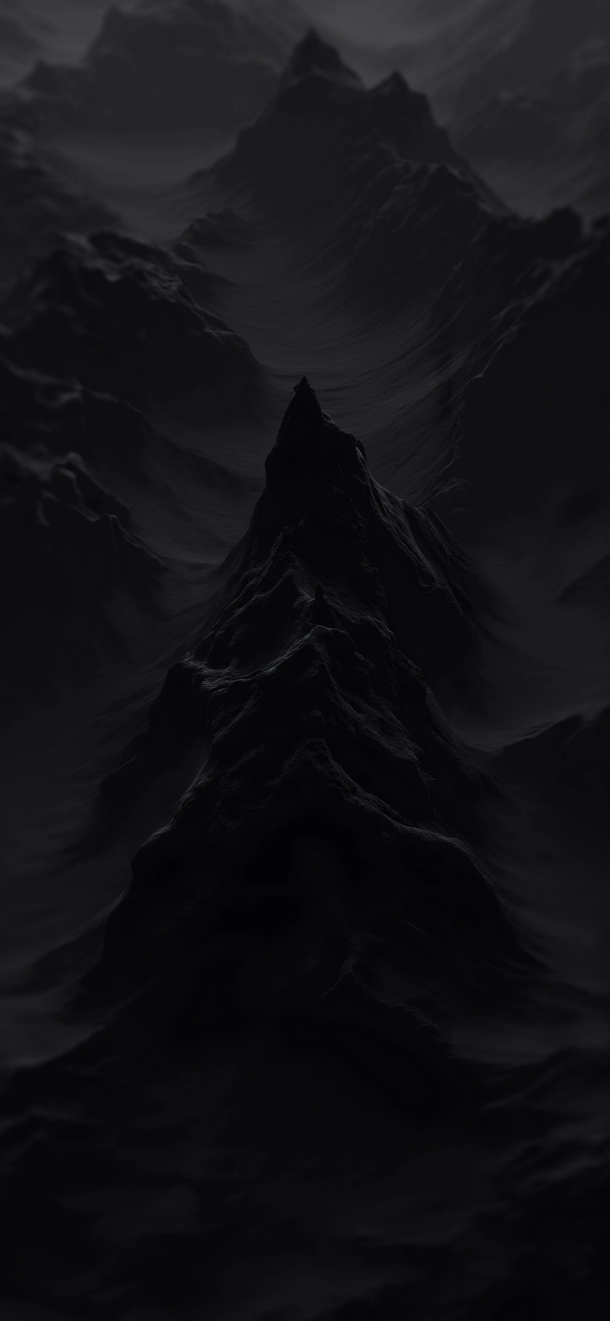 Black Mountains Surreal Landscape Wallpaper