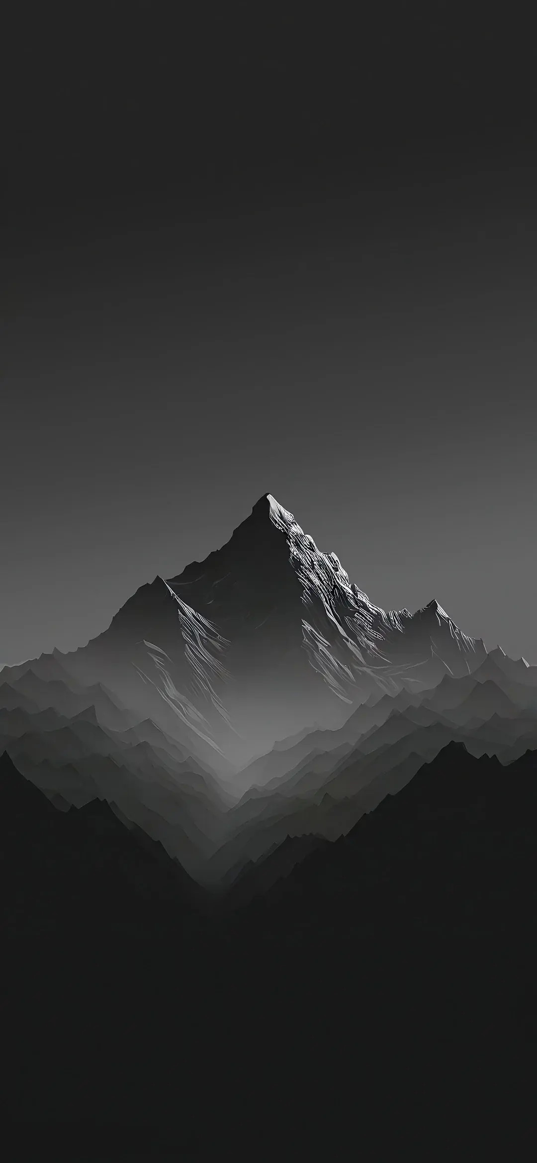 Dark Grey Black And White Mountains Landscape Best Wallpaper For Apple IPhone 16