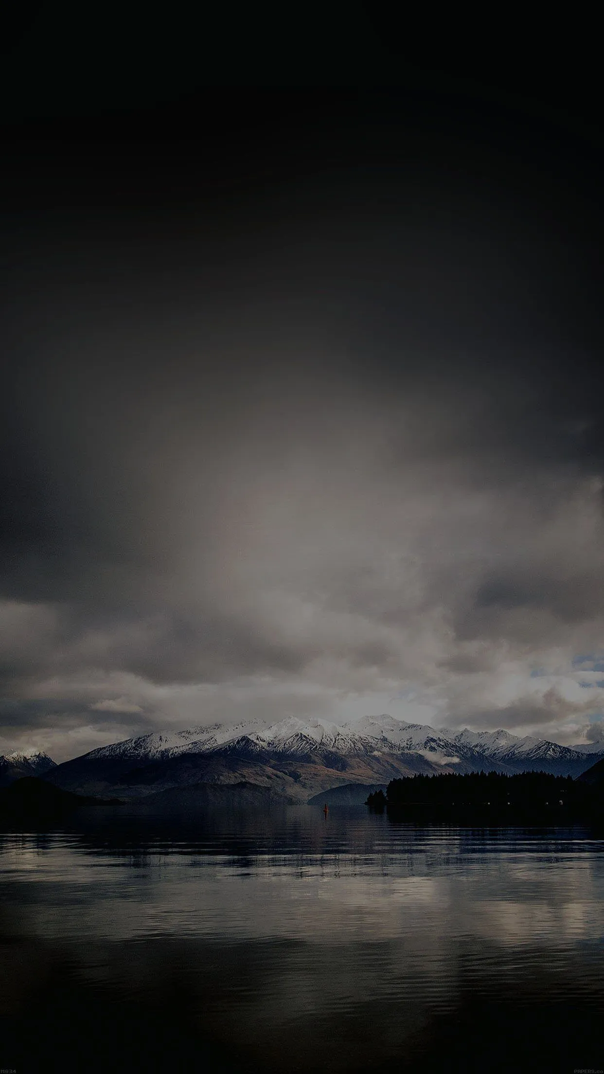 Lake Dark Mountain And Sky Nature iPhone 6 Plus Wallpaper