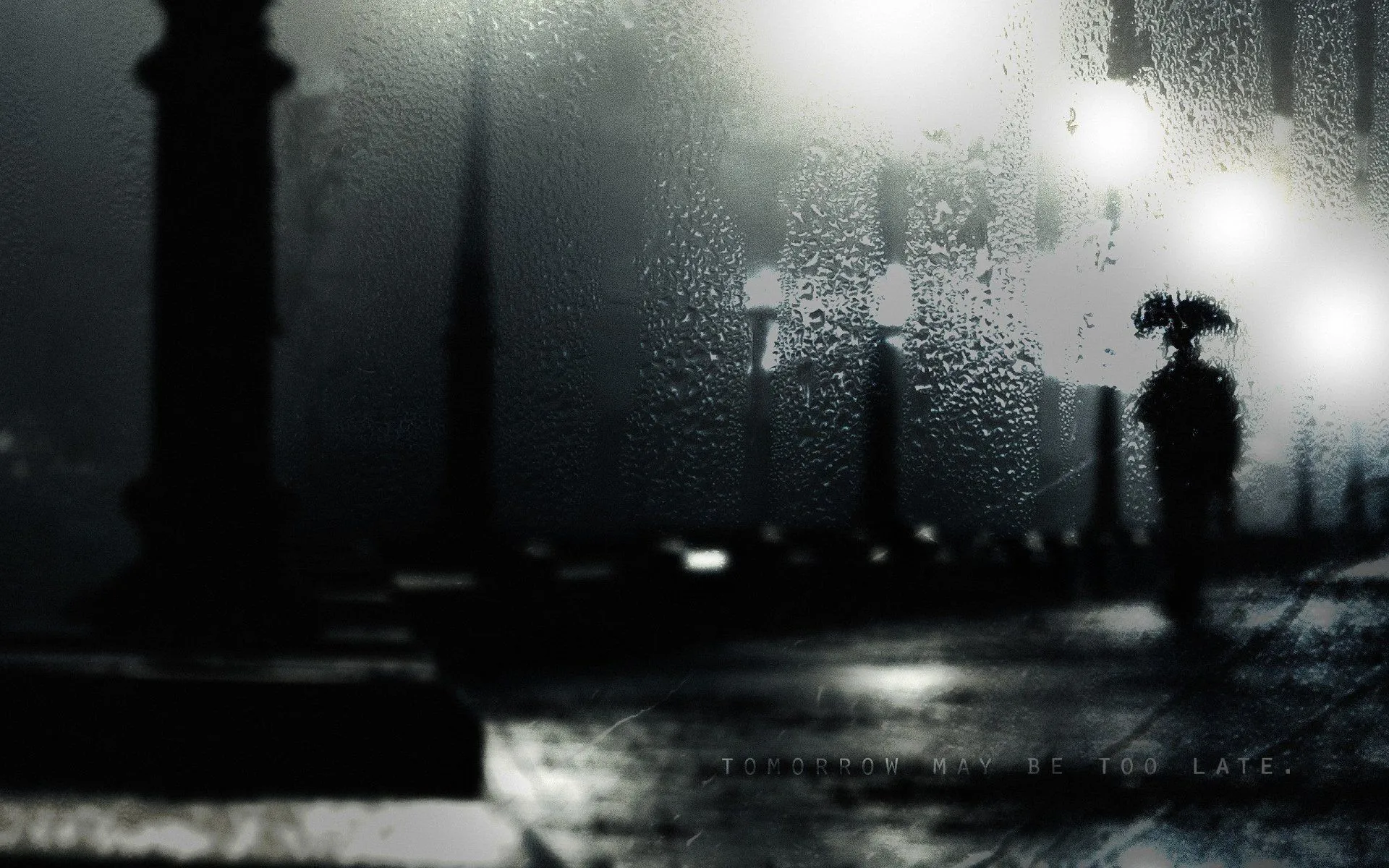 Rainy Night Reflections Wallpaperx1600