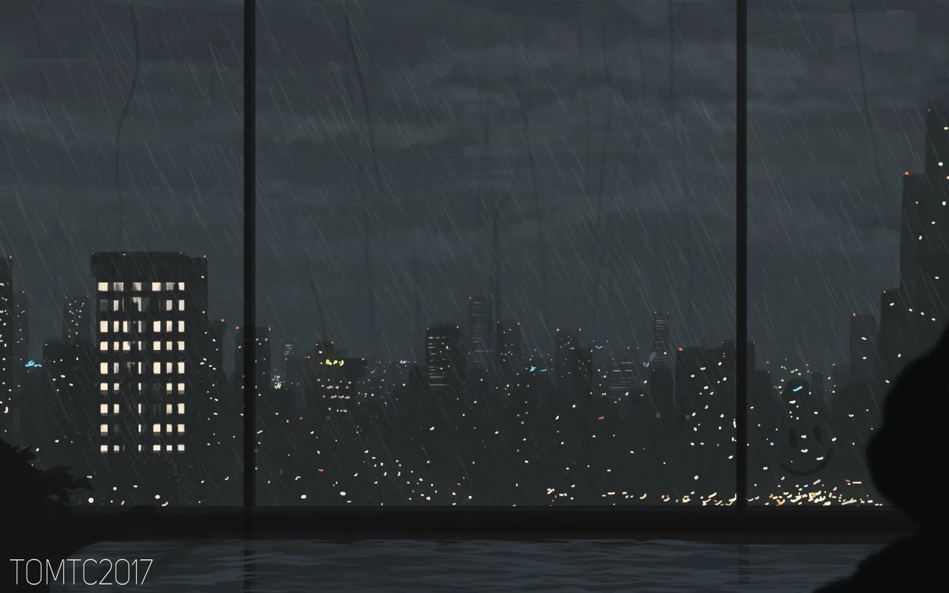 Futuristic Rain Soaked Sci Fi Cityscape HD Wallpaper By Tommy Chandrax1500