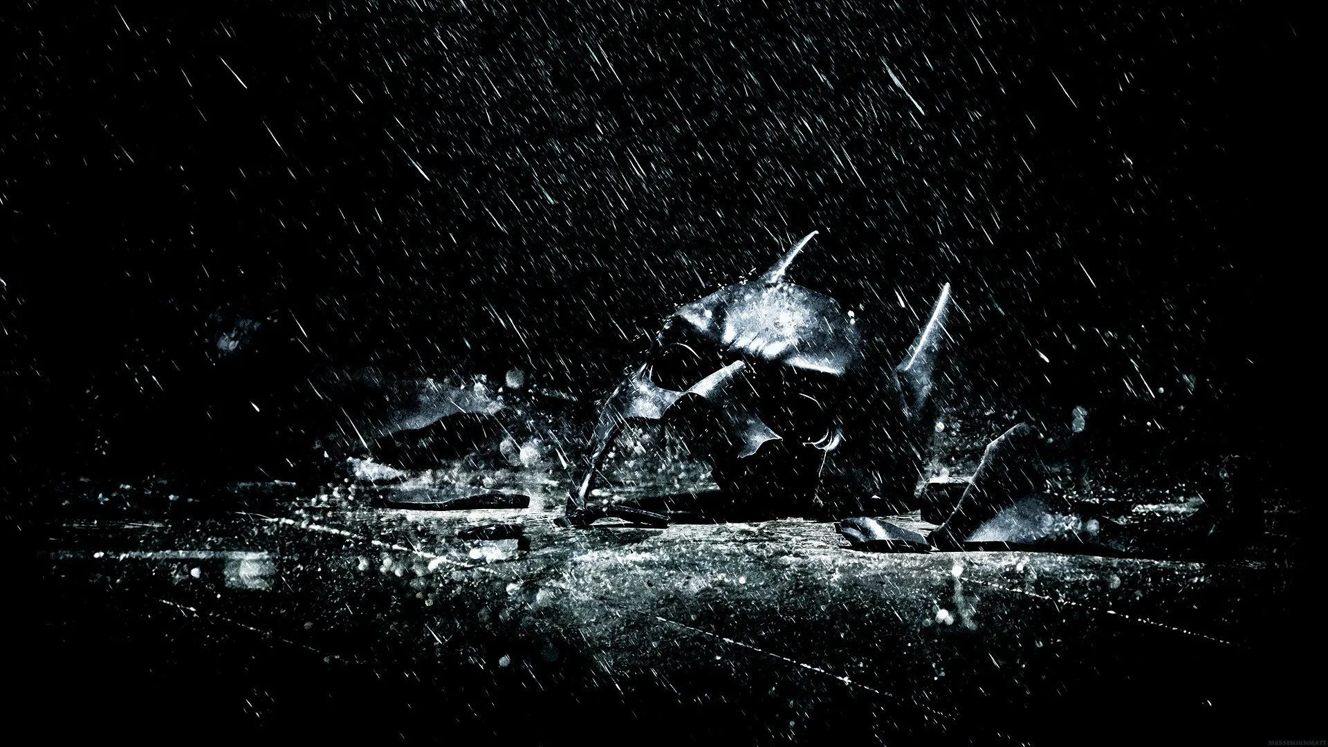 The Dark Knight Rises: Striking HD Movie Wallpaper in the Rainx1080