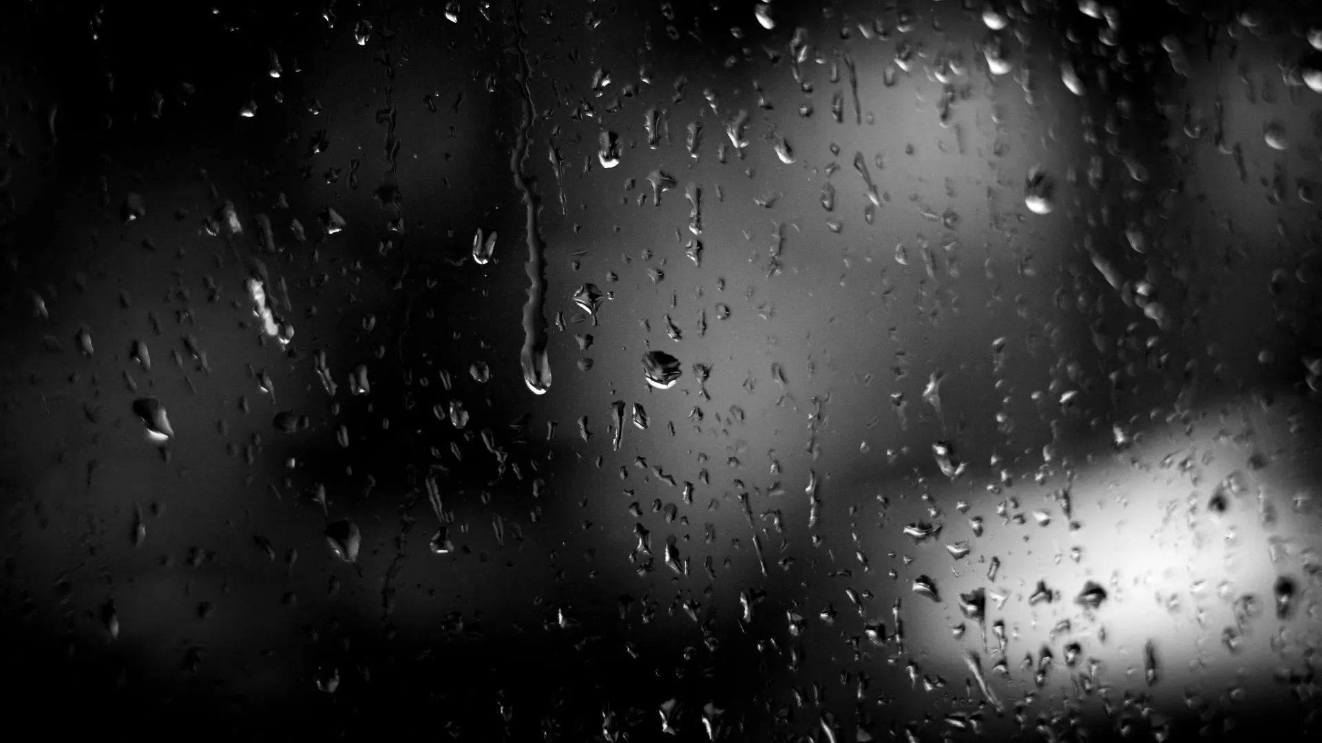 Download wallpaper 1920x1080 drops, glass, rain, macro, dark full hd, hdtv, fhd, 1080p HD background