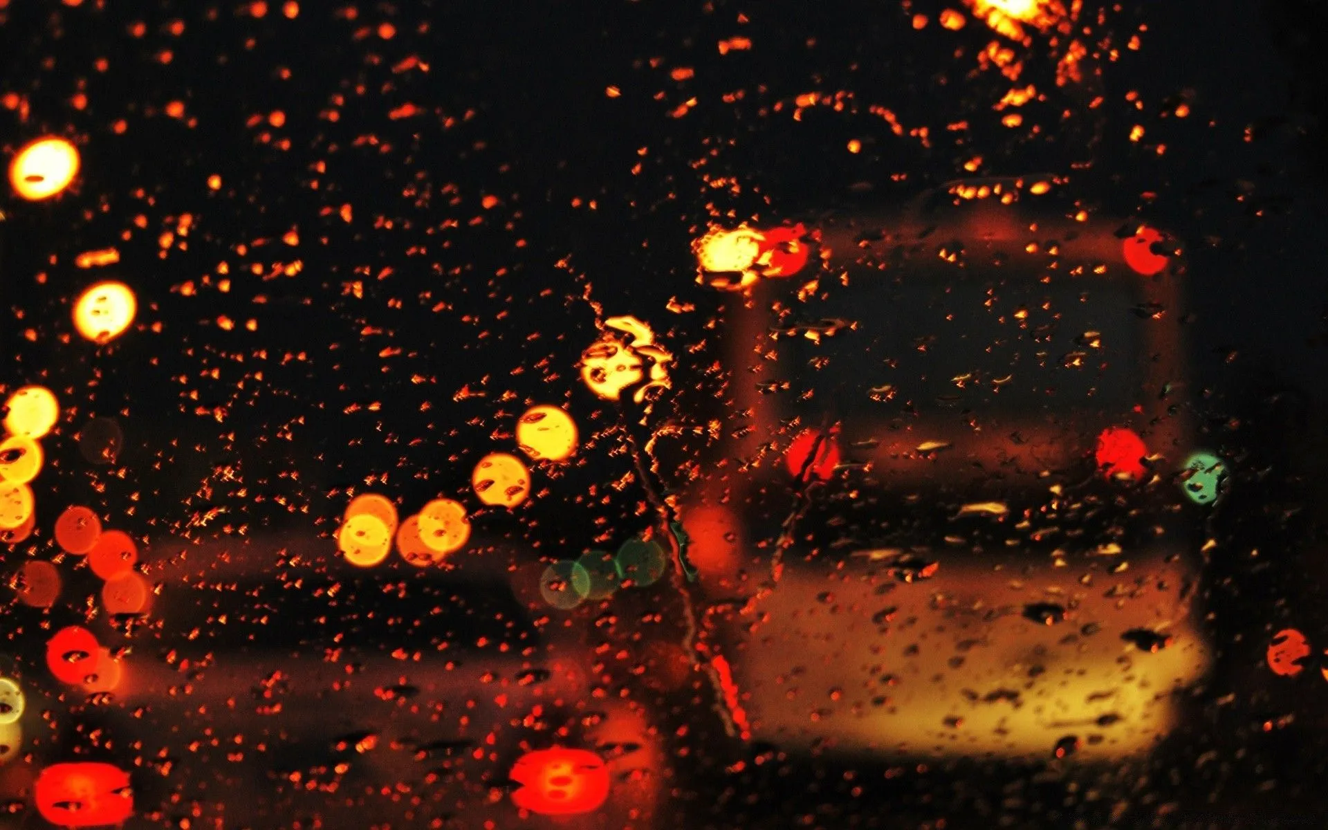 Night city in the rain