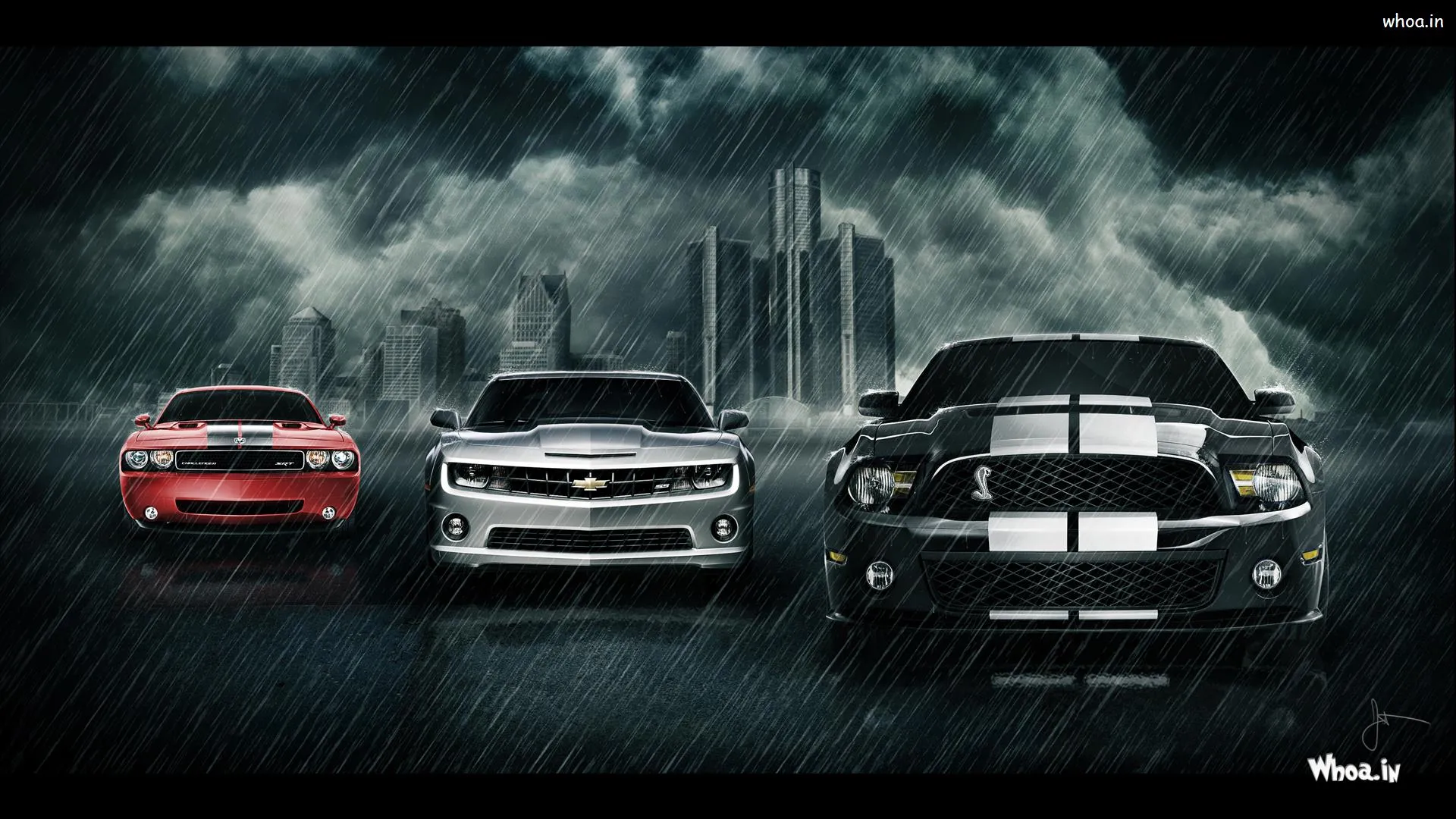 Dark Rainy Cars HD Wallpaper