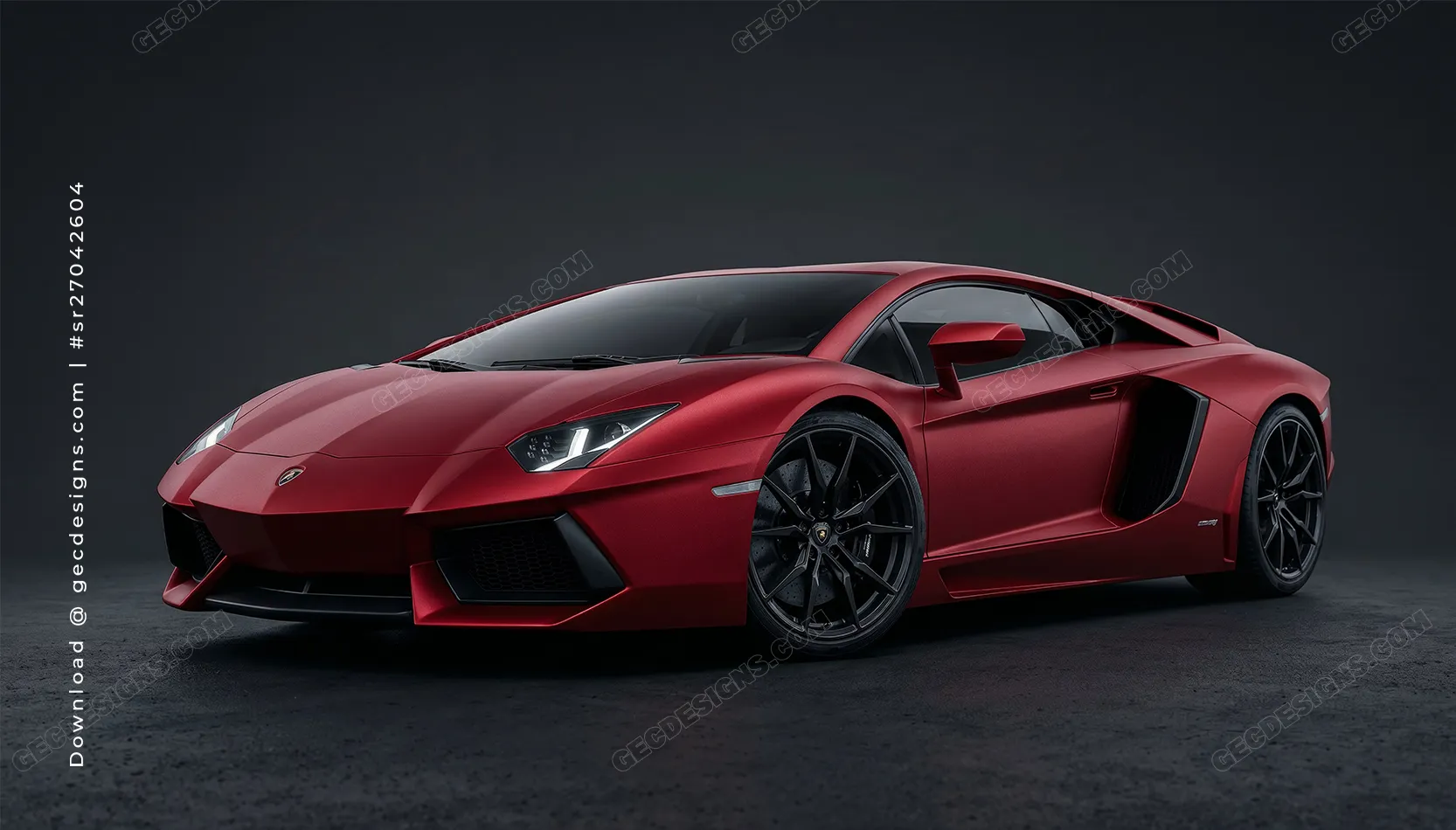 Red Supercar Desktop Wallpaper with Dark Studio Background Download on GEC Designs