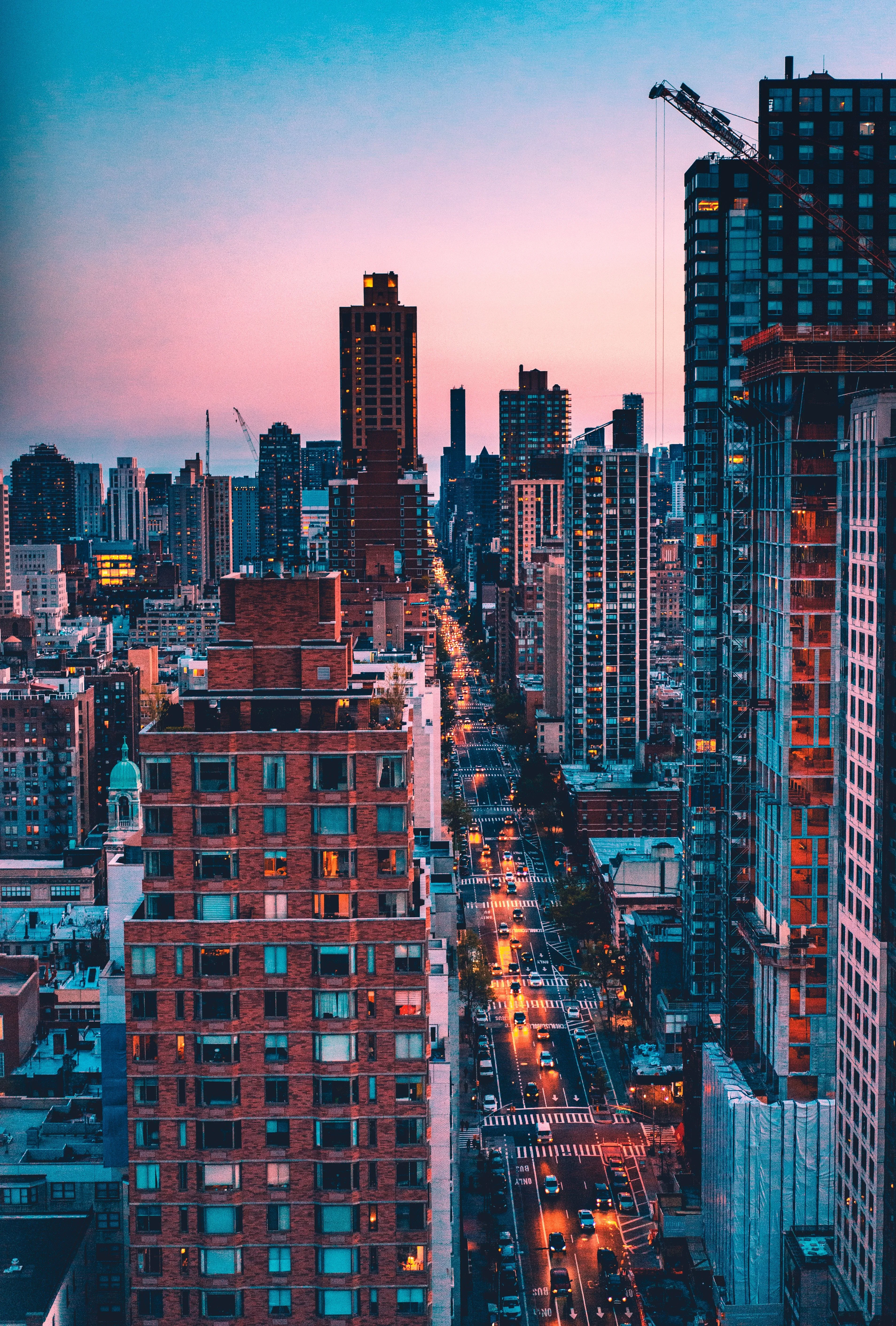 Phone wallpaper: Usa, Cities, Skyscrapers, Evening, United States, New York 109990