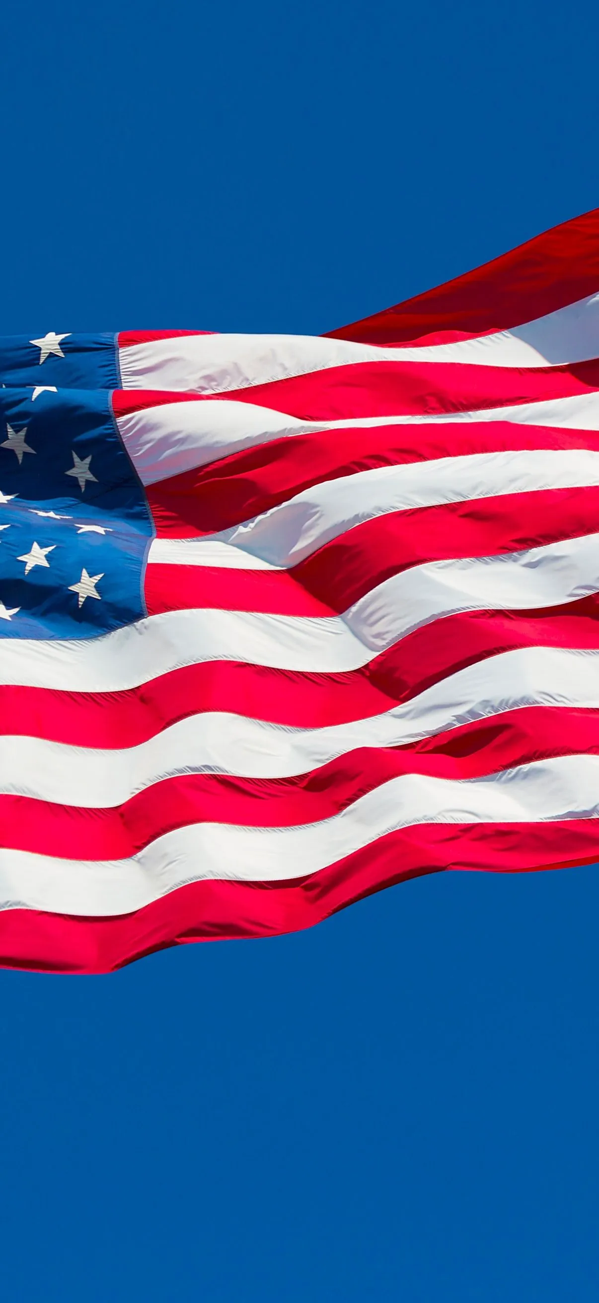 Flag of USA Wallpaper 4K, Blue Sky, American flag