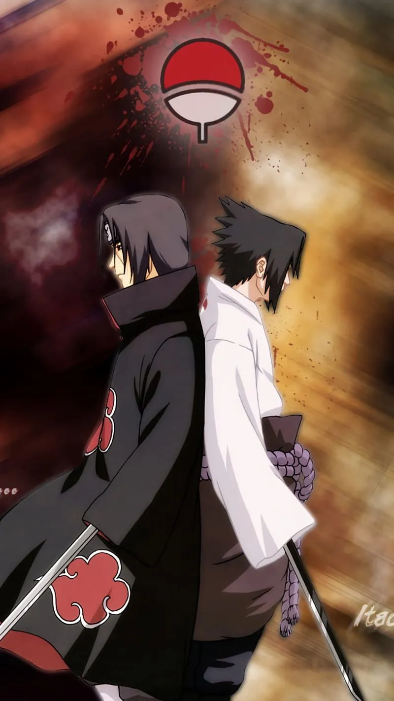 Itachi X Sasuke, anime, uchiha, HD phone wallpaper