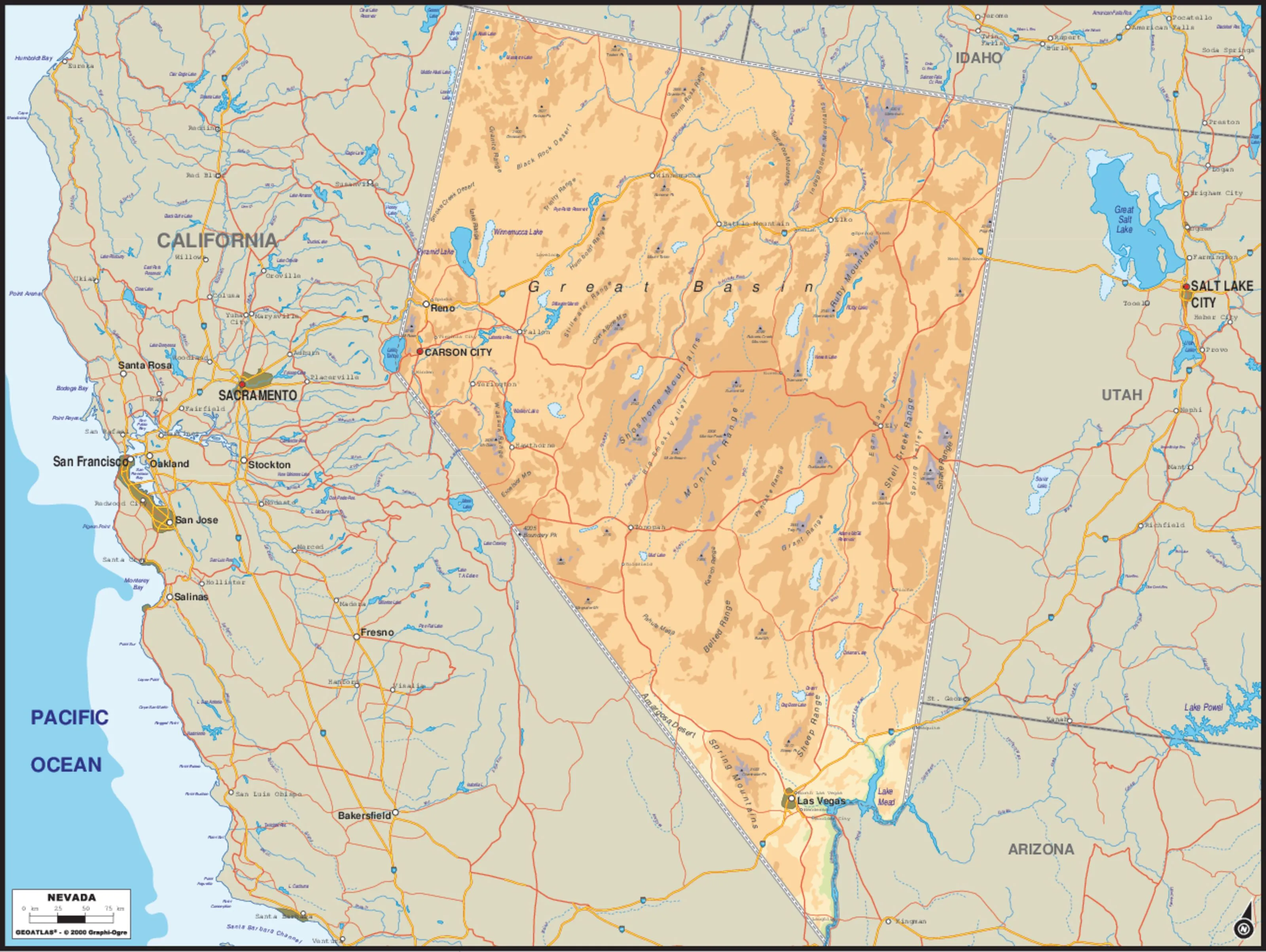 Nevada Map Wall Mural