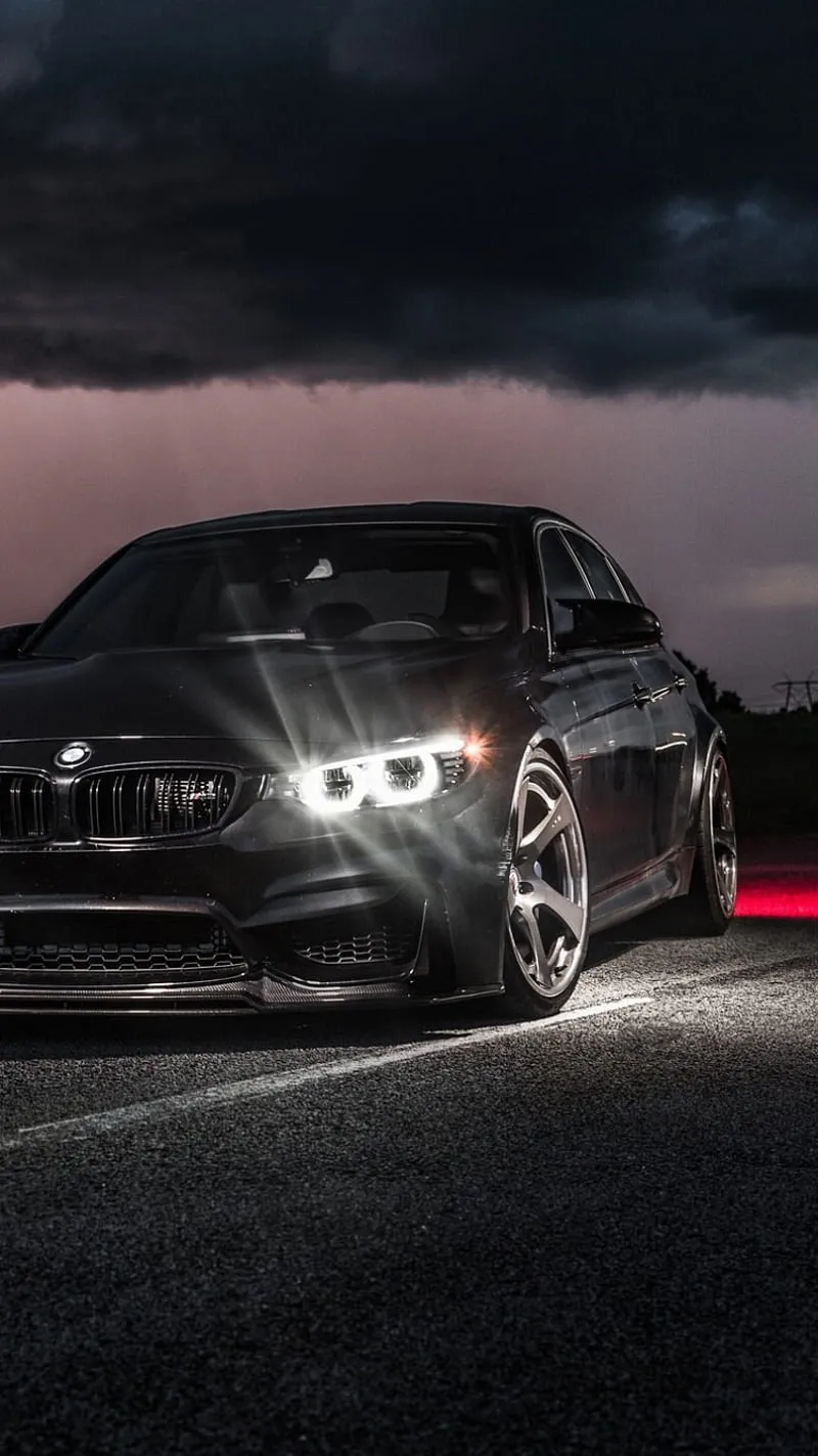 BMW M3, black, bmw, car, dark, f80, m3, night, sedan, tuning, vehicle, HD phone wallpaper
