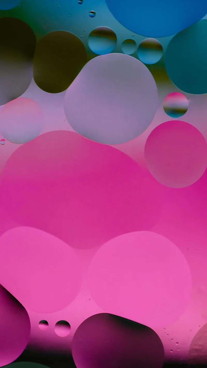 Bubbles, circle, shapes, bright, pink, abstraction, HD phone wallpaper