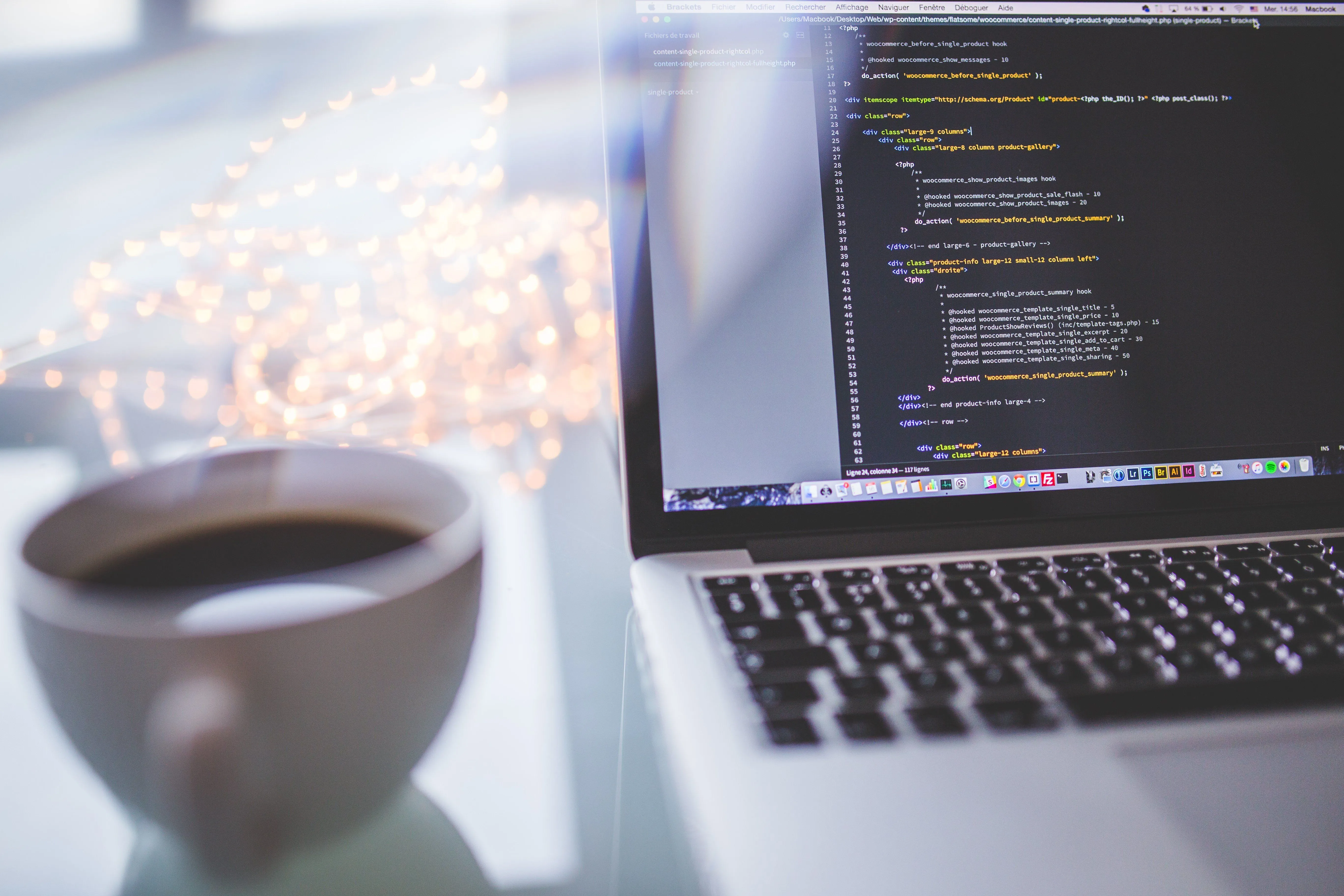 computer, Laptop, Coffee, Programming, Web development, Code, Languages, Keyboards, Computer screen, MacBook Wallpaper HD / Desktop and Mobile Background