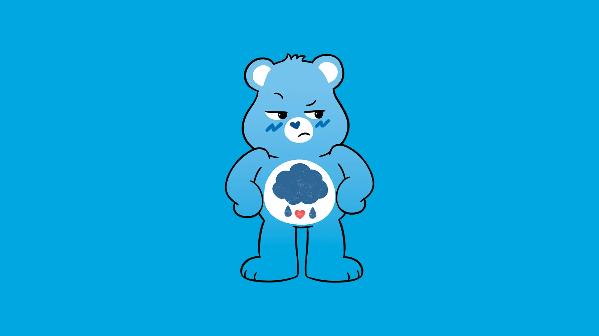 Grumpy Care Bear Digital Art Minimalism HD Wallpaper
