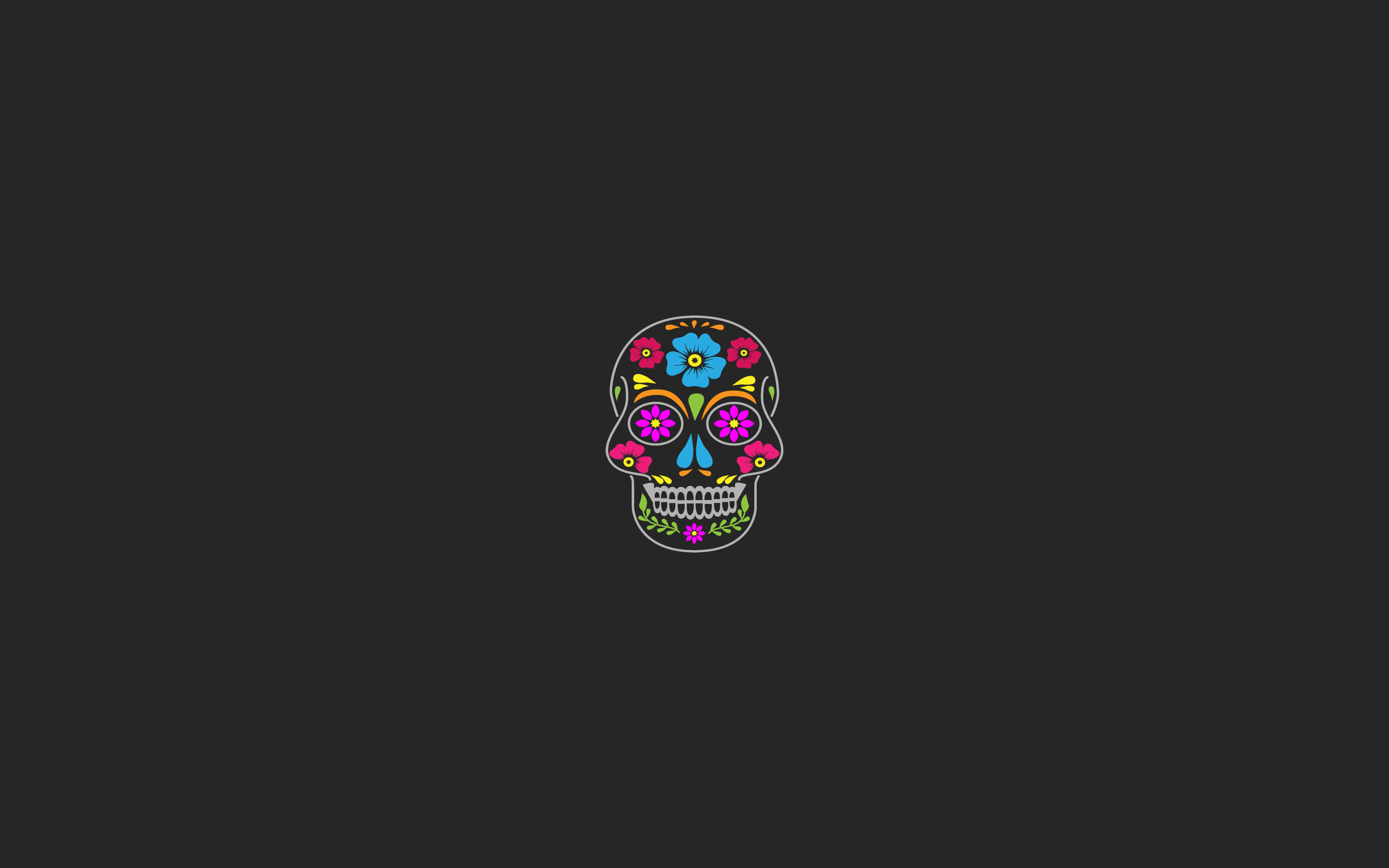 Minimalist Dia De Los Muertos Skull Artwork HD Wallpaper