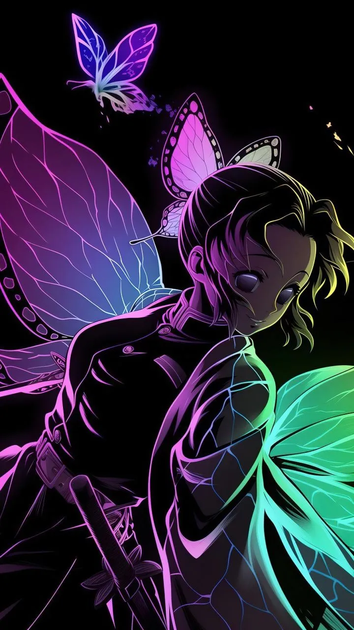 Shinobu Kocho Wallpaper 4K, Colorful art, AMOLED, 5K