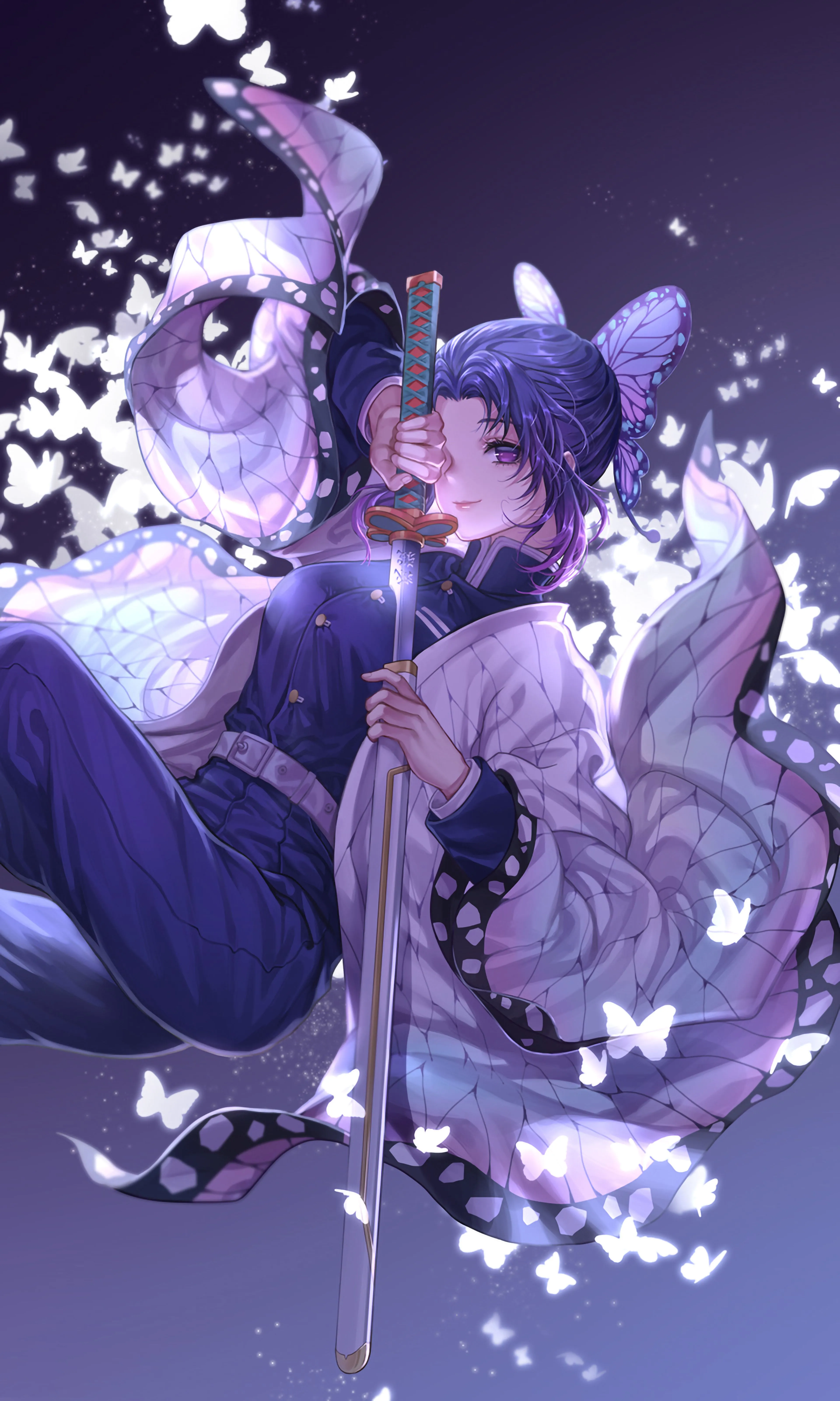 4K Shinobu Kocho Katana Kimetsu no Yaiba Wallpaper, HD Anime 4K Wallpaper, Image and Background