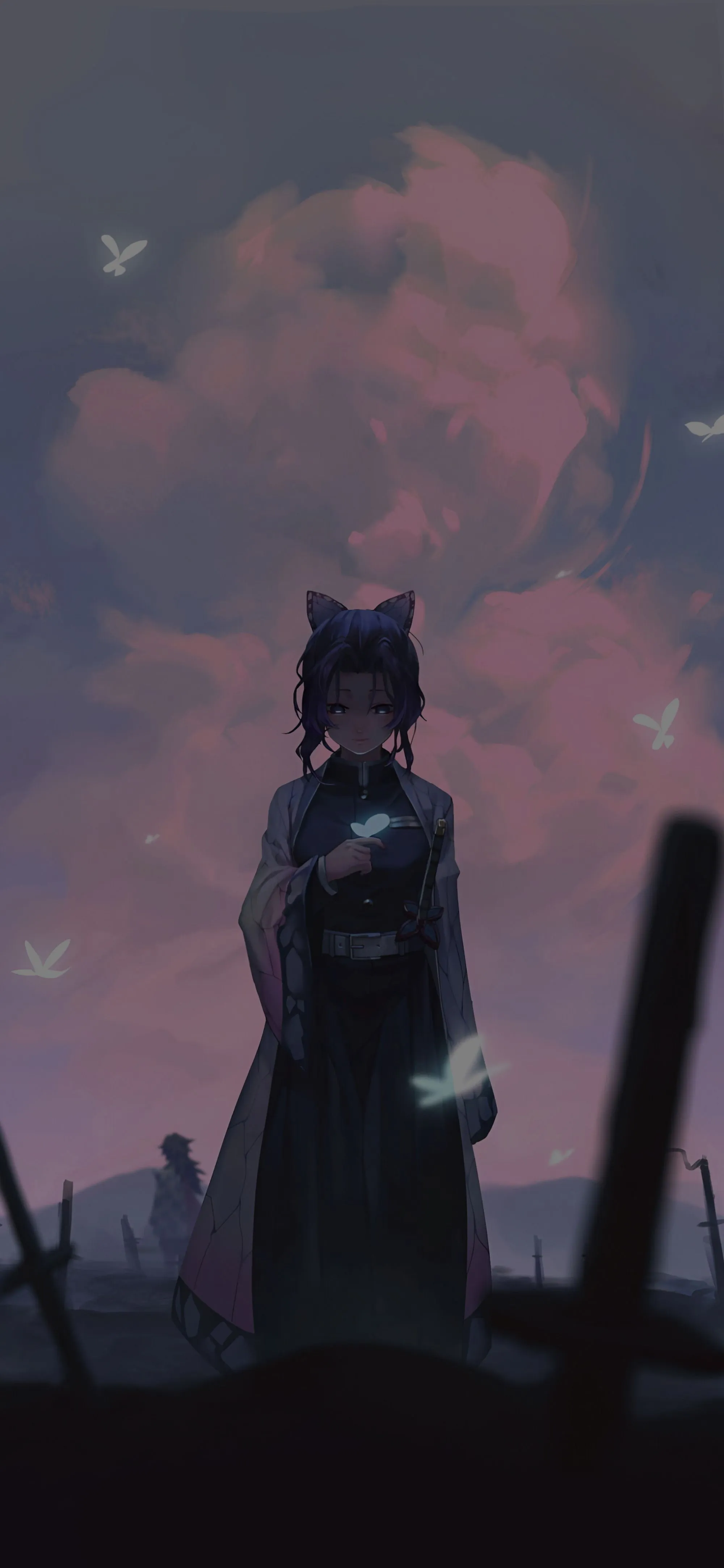 Shinobu Kocho Butterfly Field Demon Slayer Wallpaper