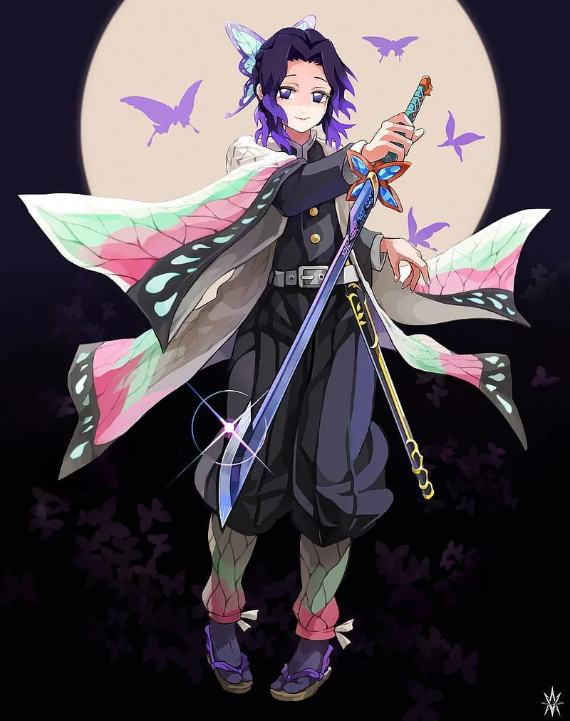 Shinobu Kocho, anime girl, demon slayer, samurai, shinobu kocho, HD phone wallpaper