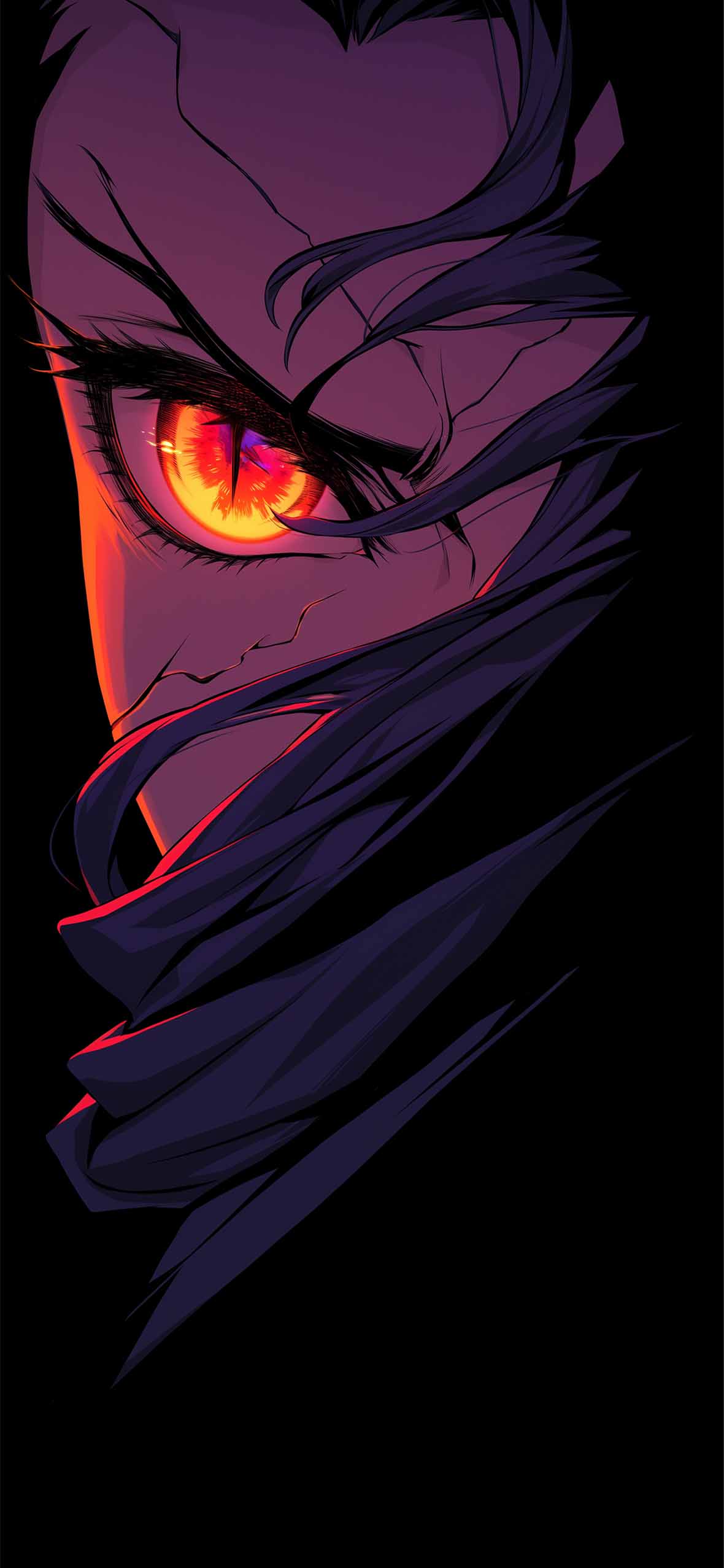 Glowing Eye Shinobu Kocho Anime Wallpaper Slayer Vibe