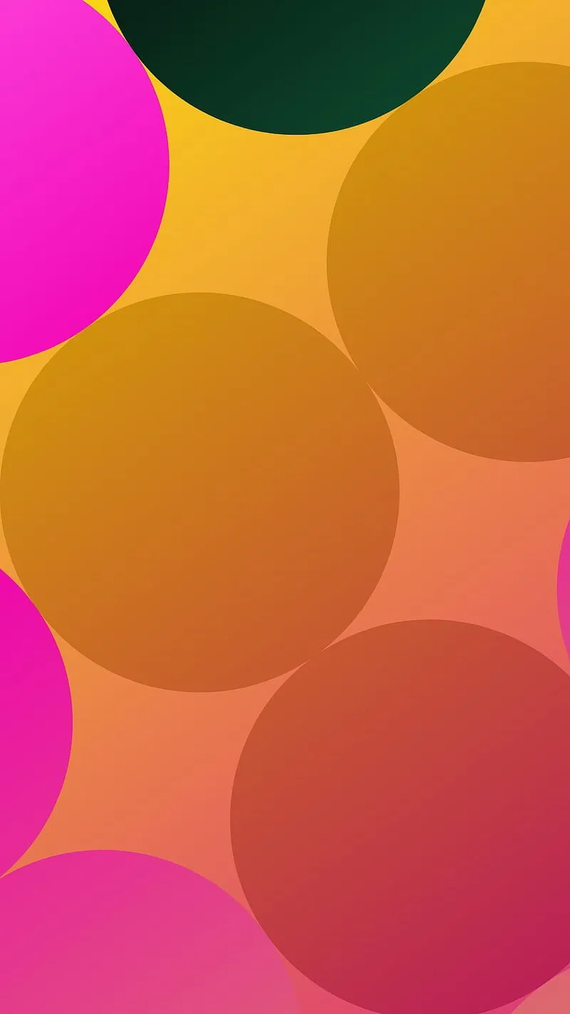 Abstract 55, art, circle, orange, pink, yellow, HD phone wallpaper