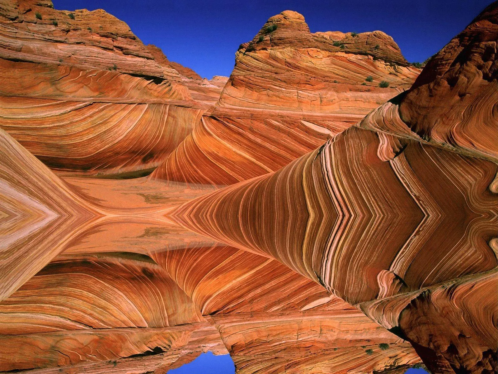 Download Breathtaking View of Red Rock Formation, The Wave in Arizona Wallpaper