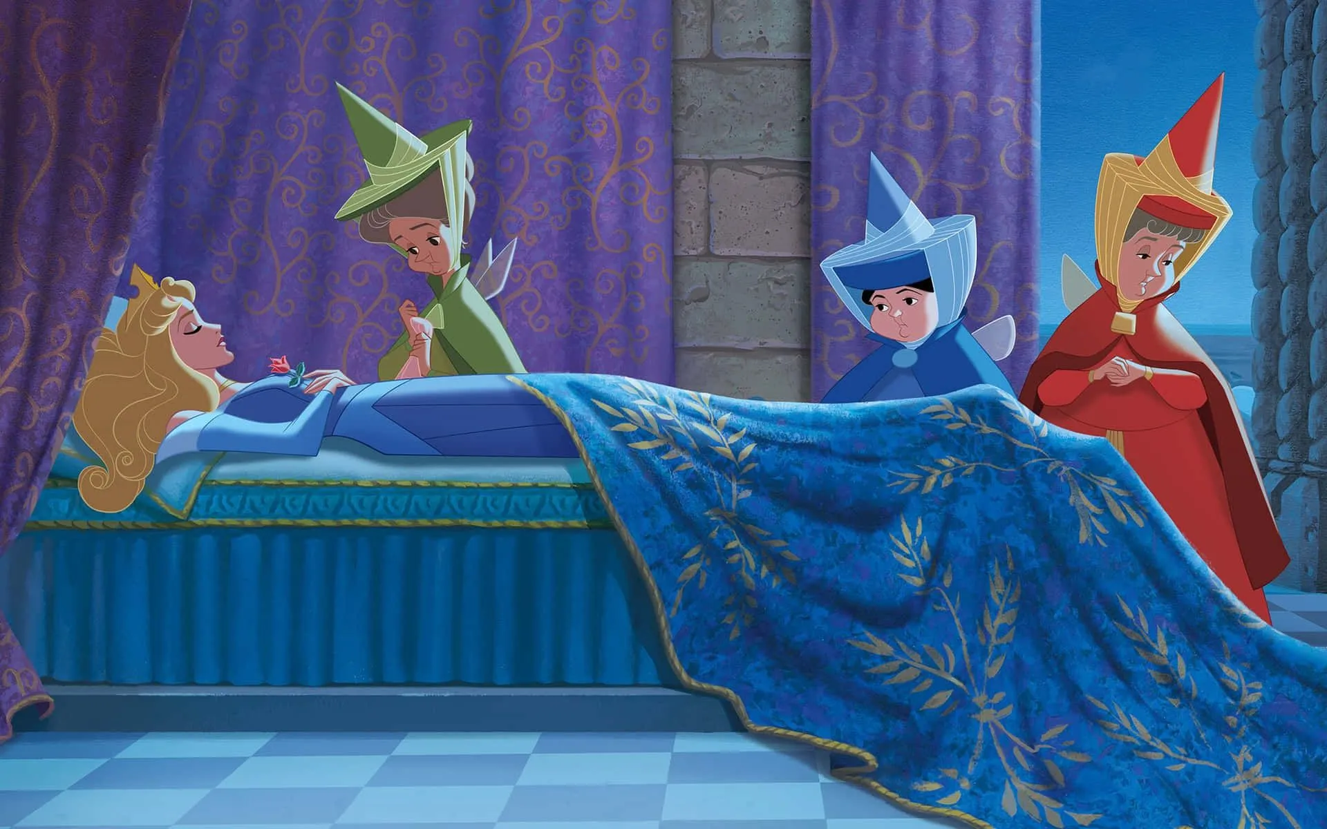 Download Caption: Enchanting Princess Aurora and Prince Phillip in Sleeping Beauty Wallpaper