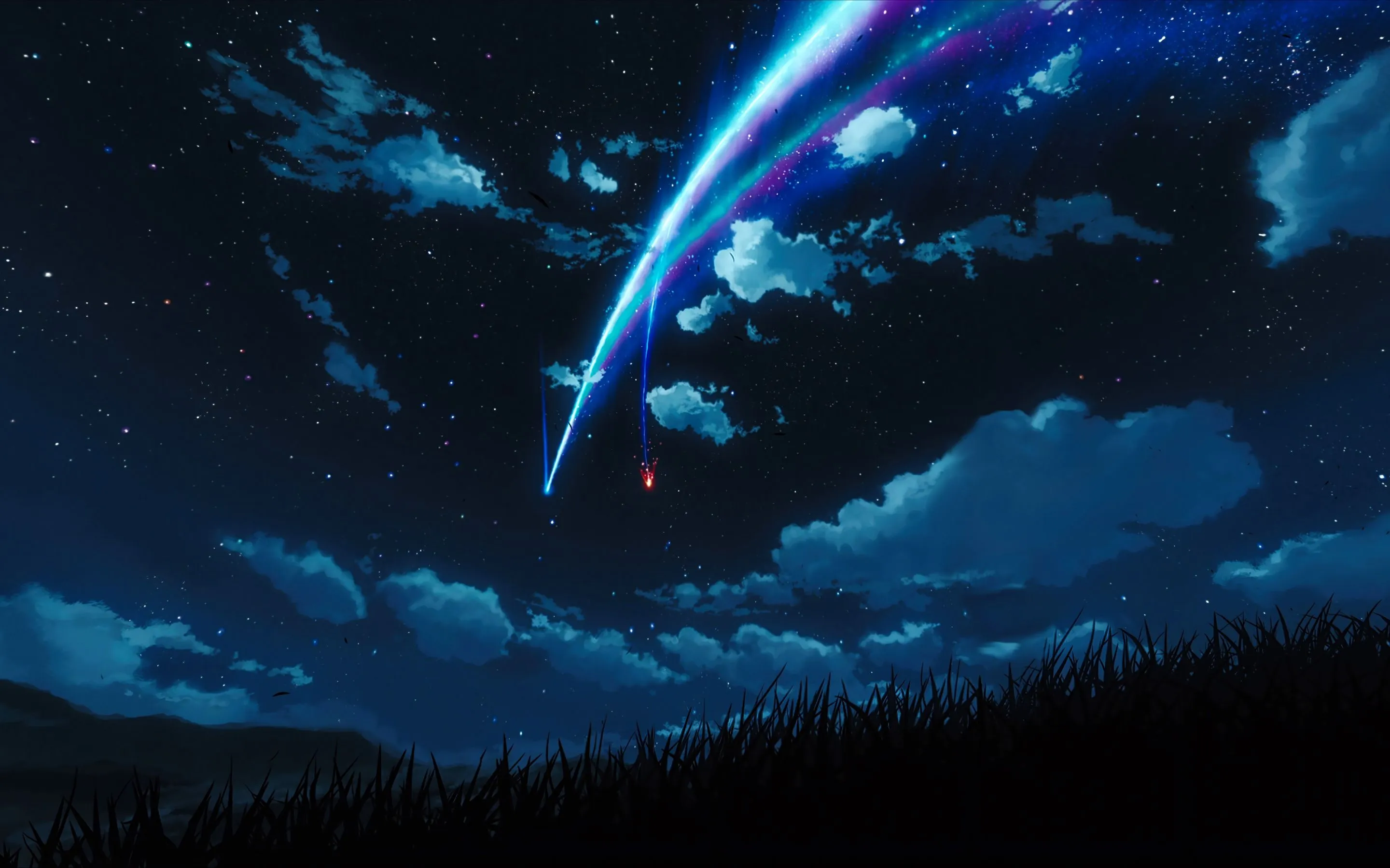 Your Name Wallpaper 4K, Shooting stars, Kimi no Na wa