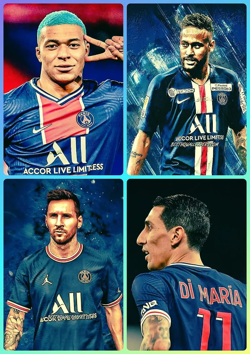 PSG Stars new, sports uniform, neymar, soccer, Messi, Mbappe, HD phone wallpaper
