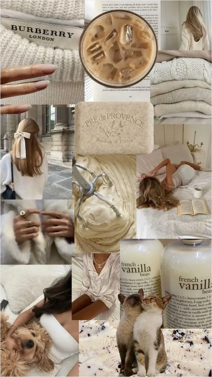 Vanilla girl white clean girl it girl aesthetic phone background wallpaper