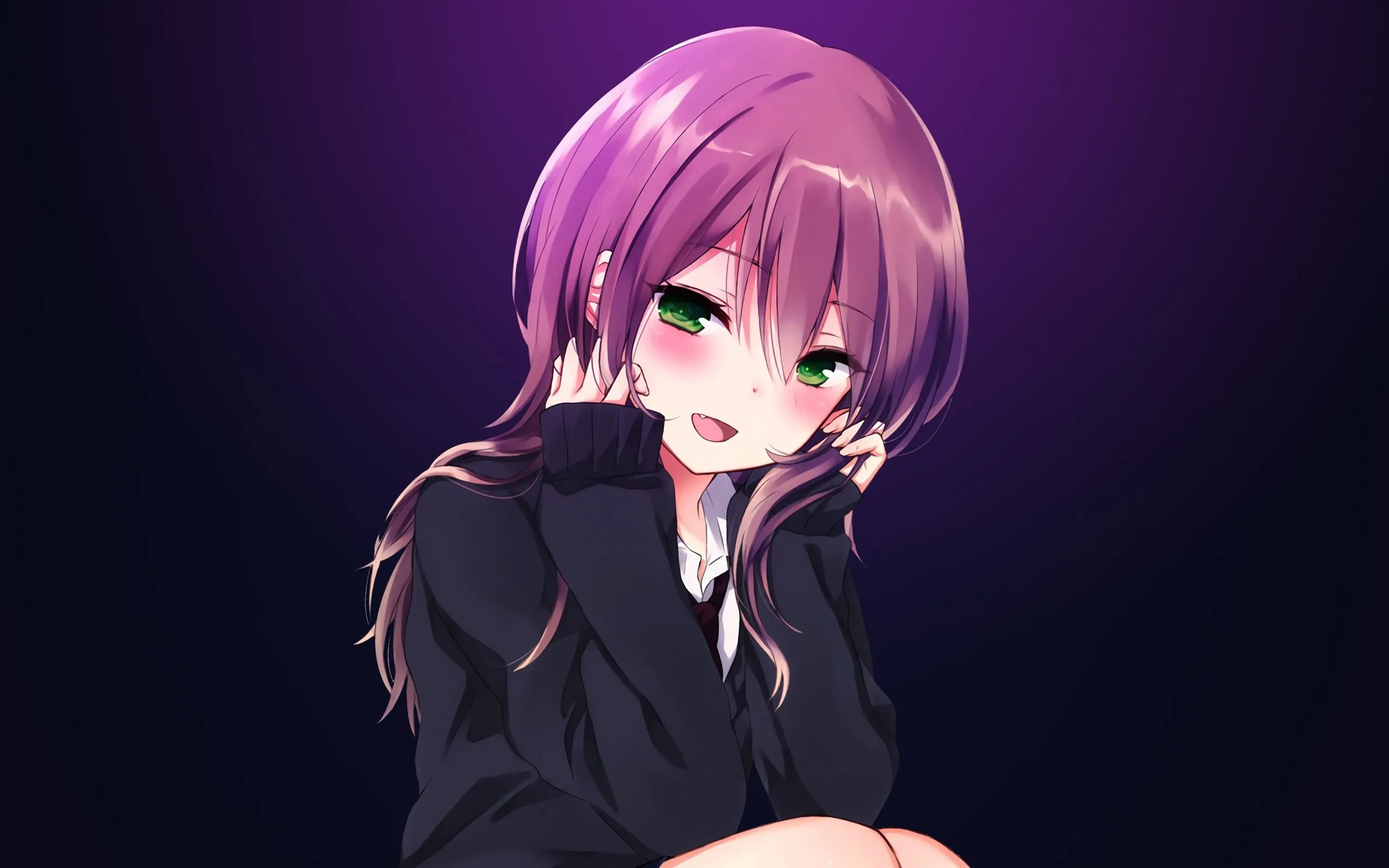 Purple hair cute girl 2017 Anime Poster 4K Ultra HD