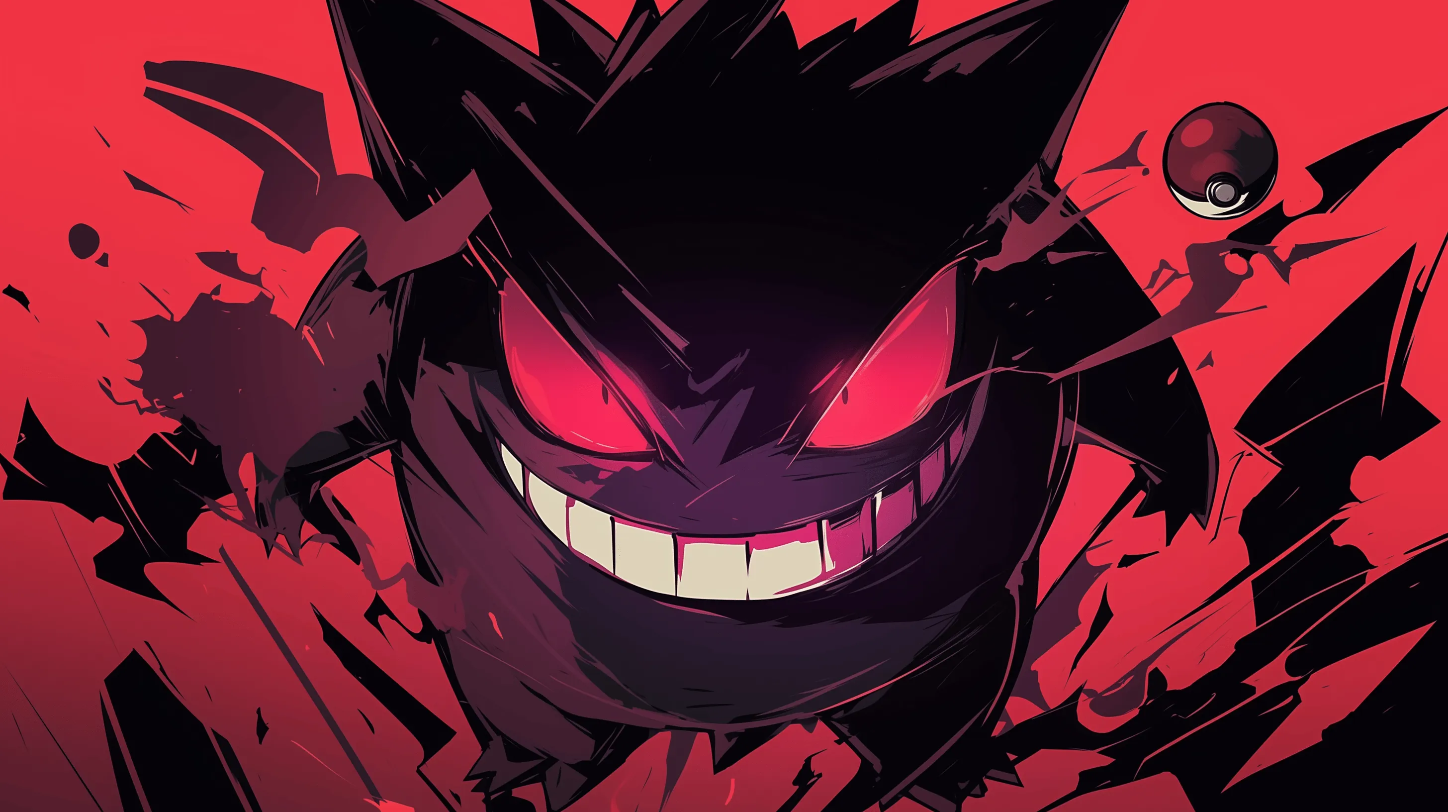 Gengar and Pokéball HD Wallpaper