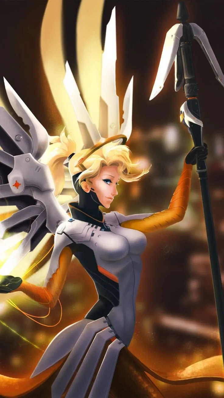 Mercy Overwatch Fan Artwork 4K Ultra HD Mobile Wallpaper for iPhone & Android