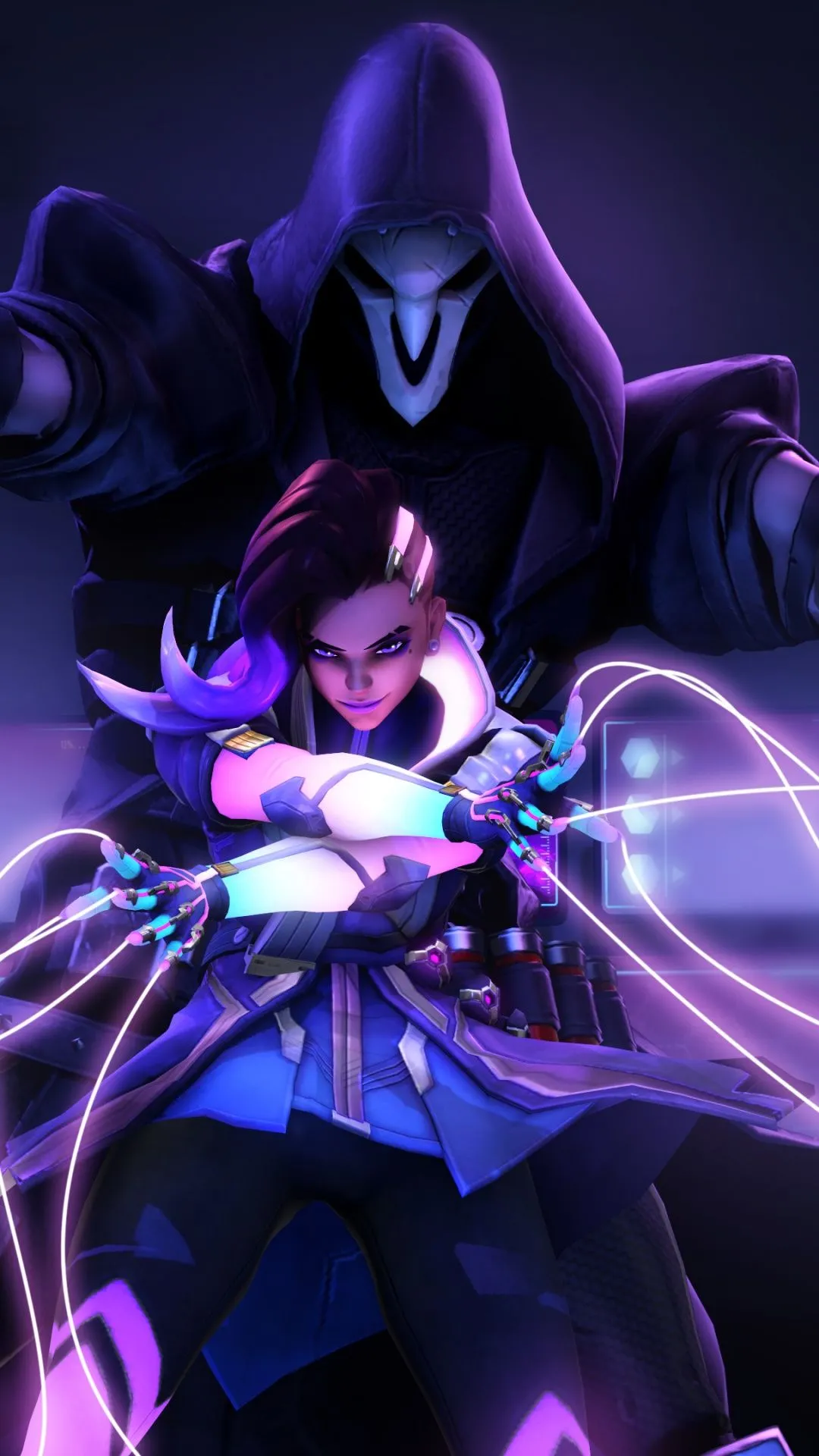 Sombra Wallpaper 4K, Reaper, Overwatch, Neon