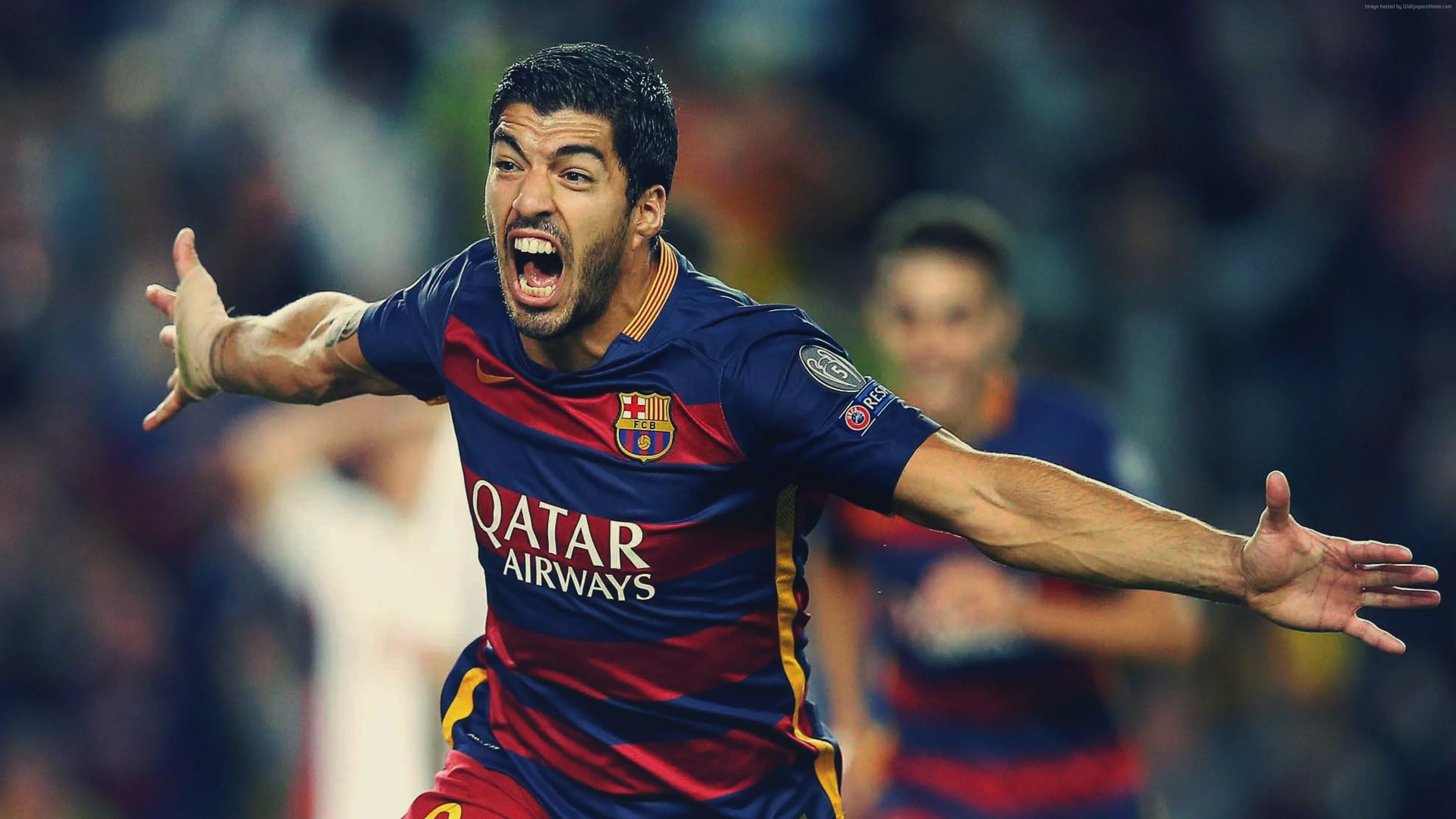 Luis Suárez Of Fc Barcelona Celebrating A Goal HD Wallpaper
