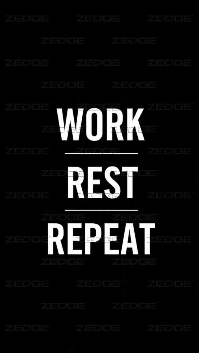 Minimal Black 'Work Rest Repeat' Quote Wallpaper wallpaper by Dark Wallpaper By Ak