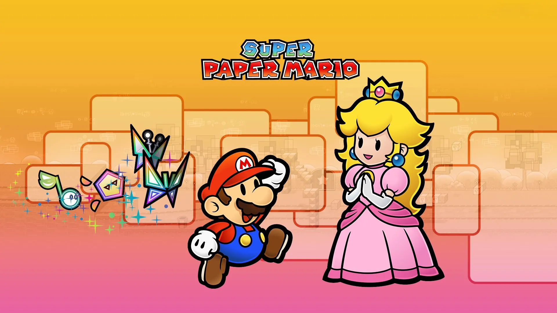 Desktop wallpaper: Mario, Video Game, Super Paper Mario, Princess Peach 4K free download for PC. 374102