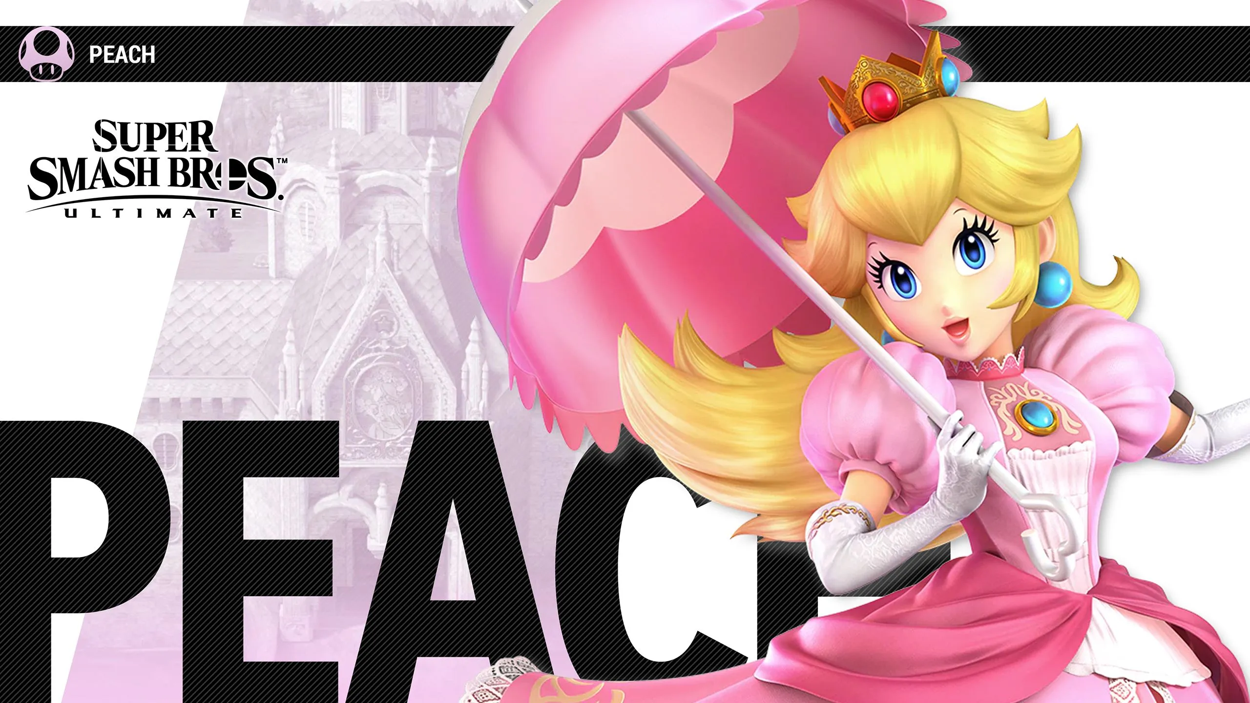 Super Smash Bros Ultimate Peach Wallpaper with Monocle