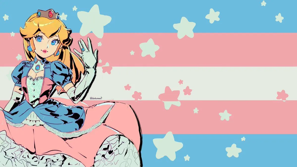 4k trans pride peach & daisy wallpaper, free to use!