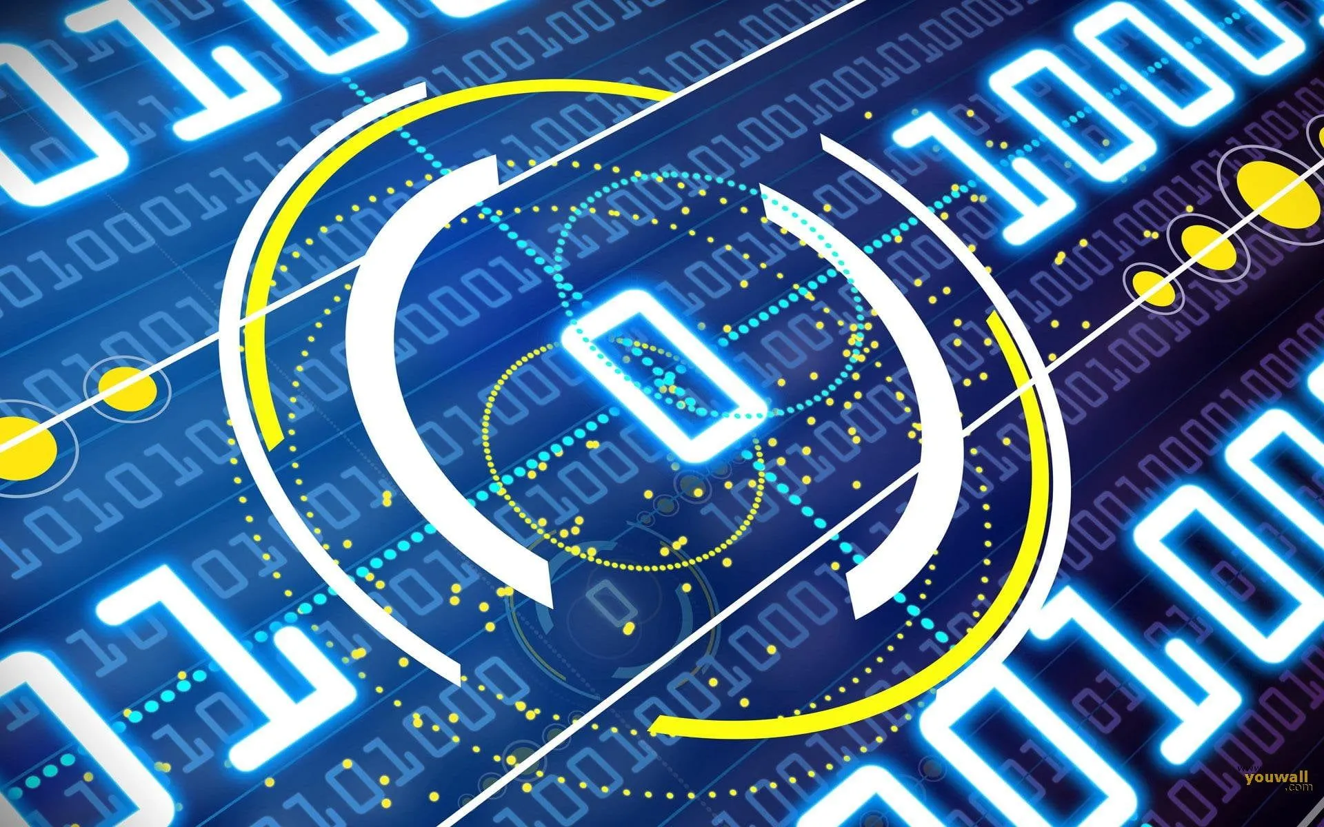 Blue and white binary wallpaper, binary, computer, tech, code HD wallpaper