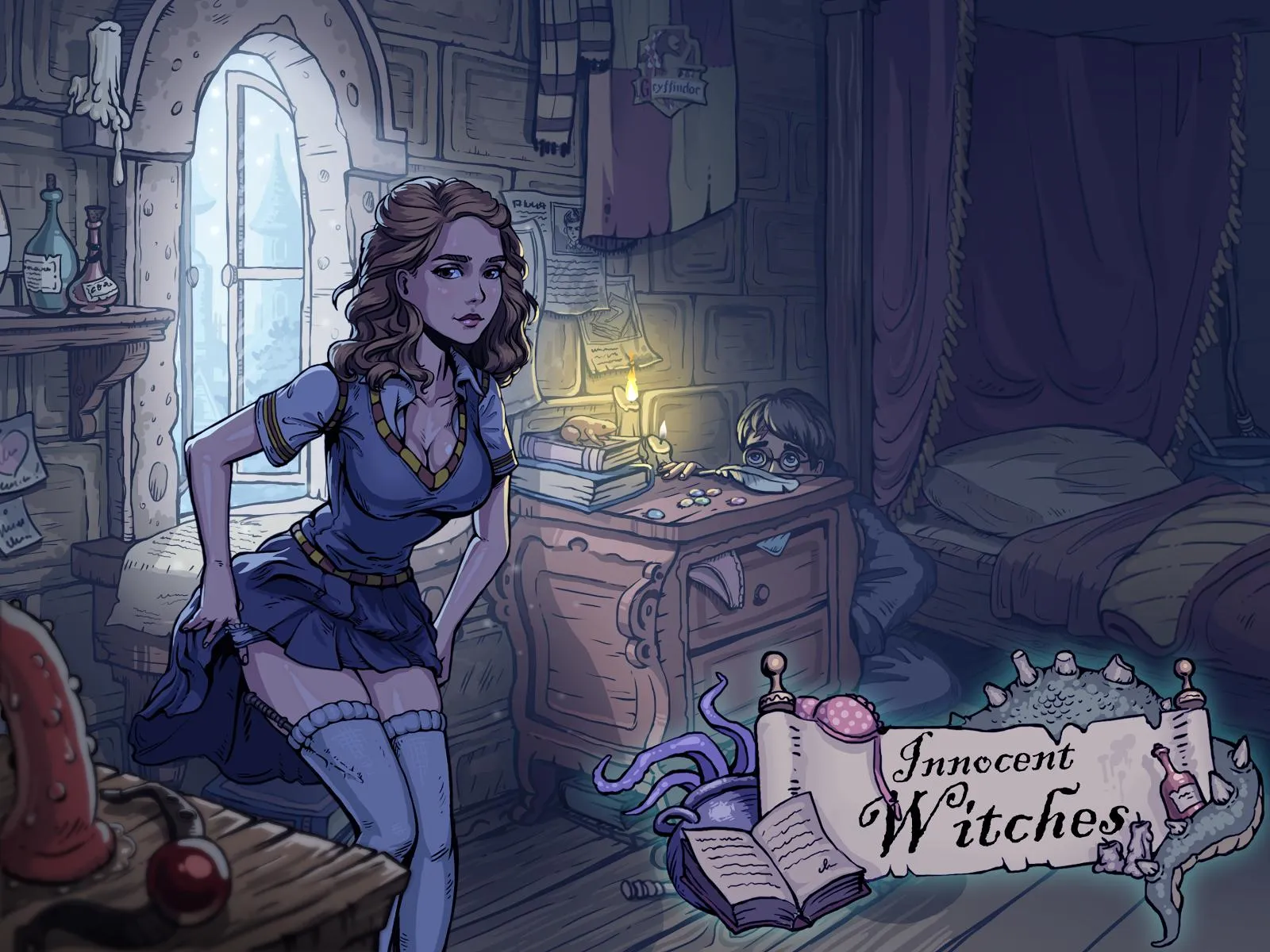 Hermione Granger, Schoolgirl, Women, Artwork, Harry Potter, School uniform, Skirt Wallpaper HD / Desktop and Mobile Background