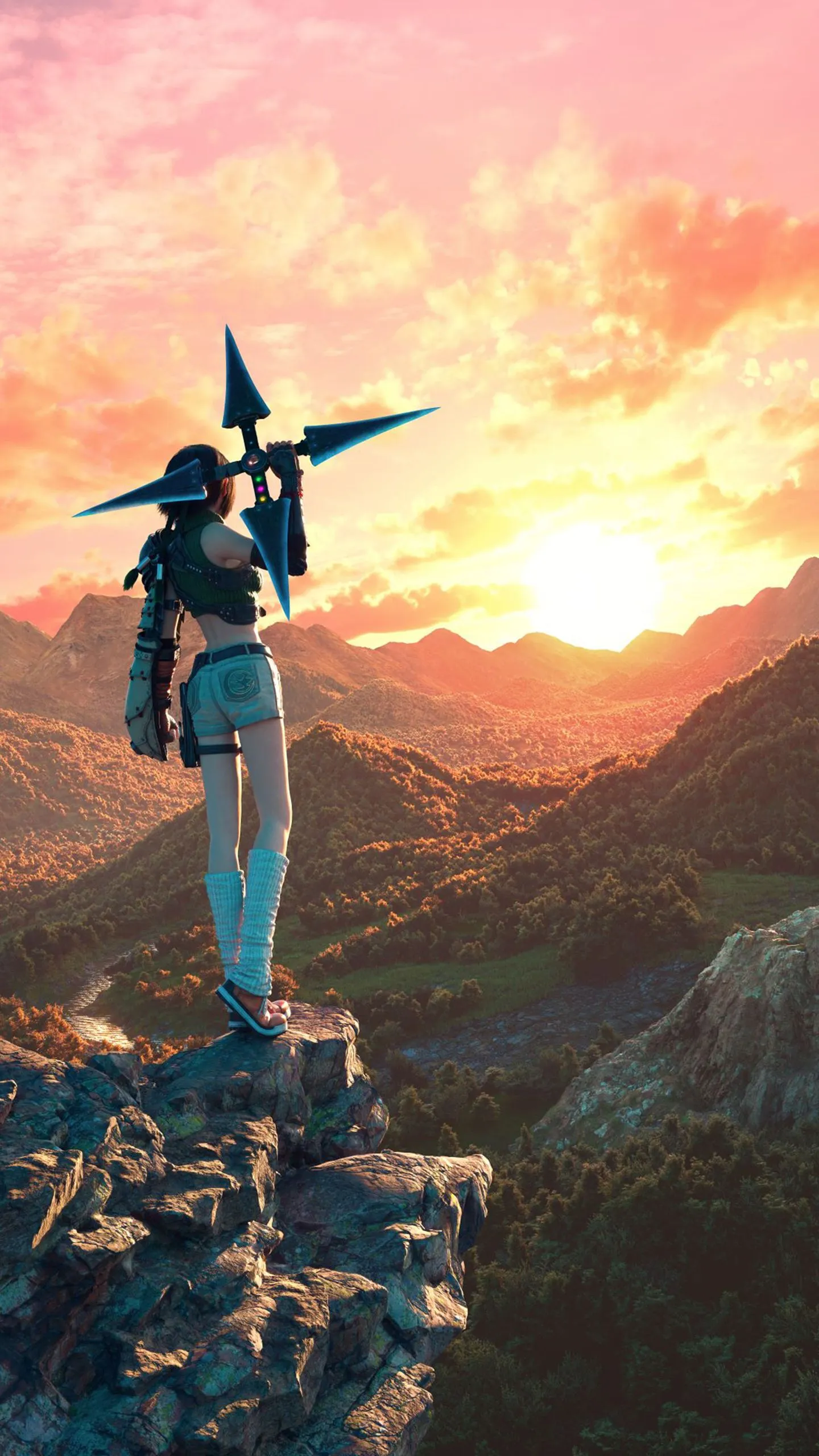 Final Fantasy VII Rebirth Yuffie Artwork Wallpaper with Monocle