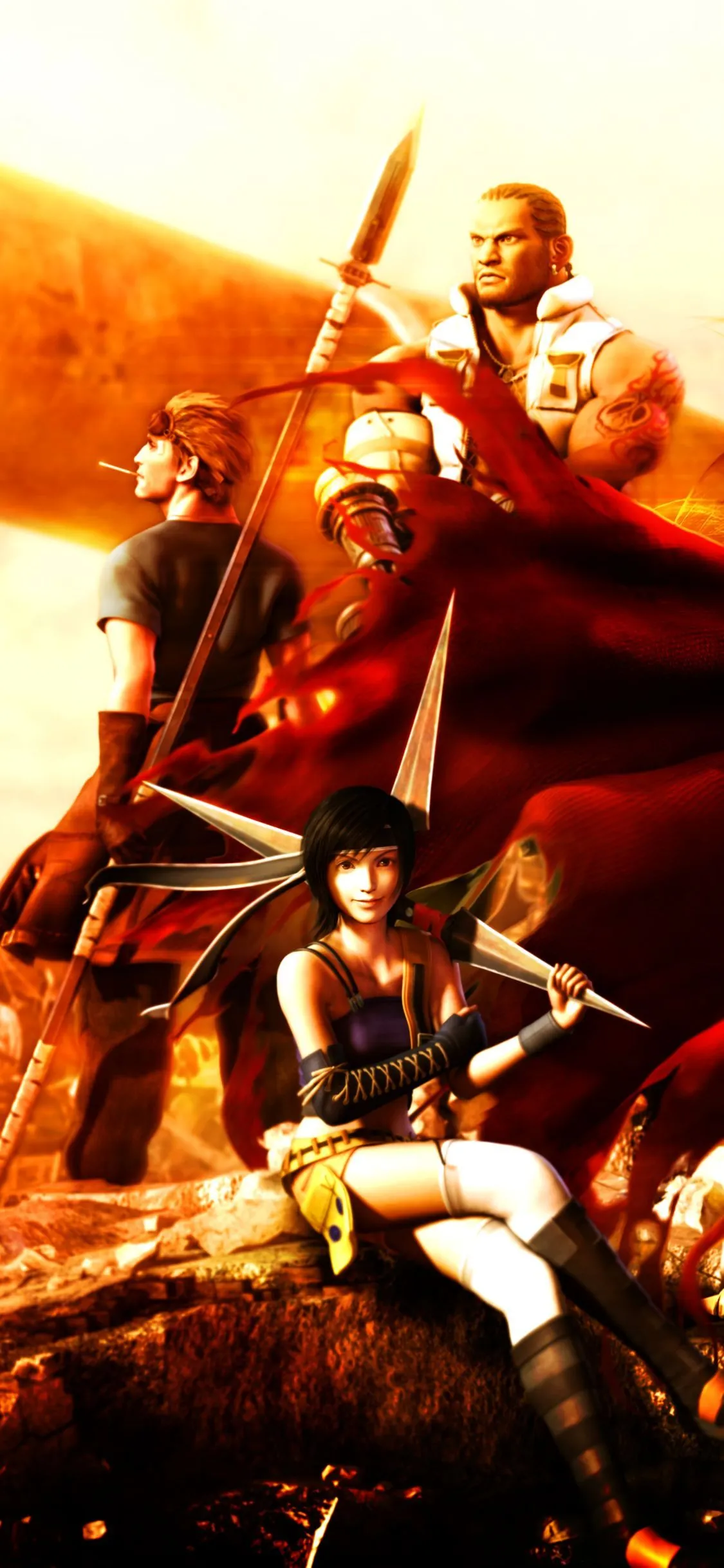 Phone wallpaper: Video Game, Dirge Of Cerberus: Final Fantasy Vii, Yuffie Kisaragi, Barret Wallace, Cid Highwind, Final Fantasy 1188378