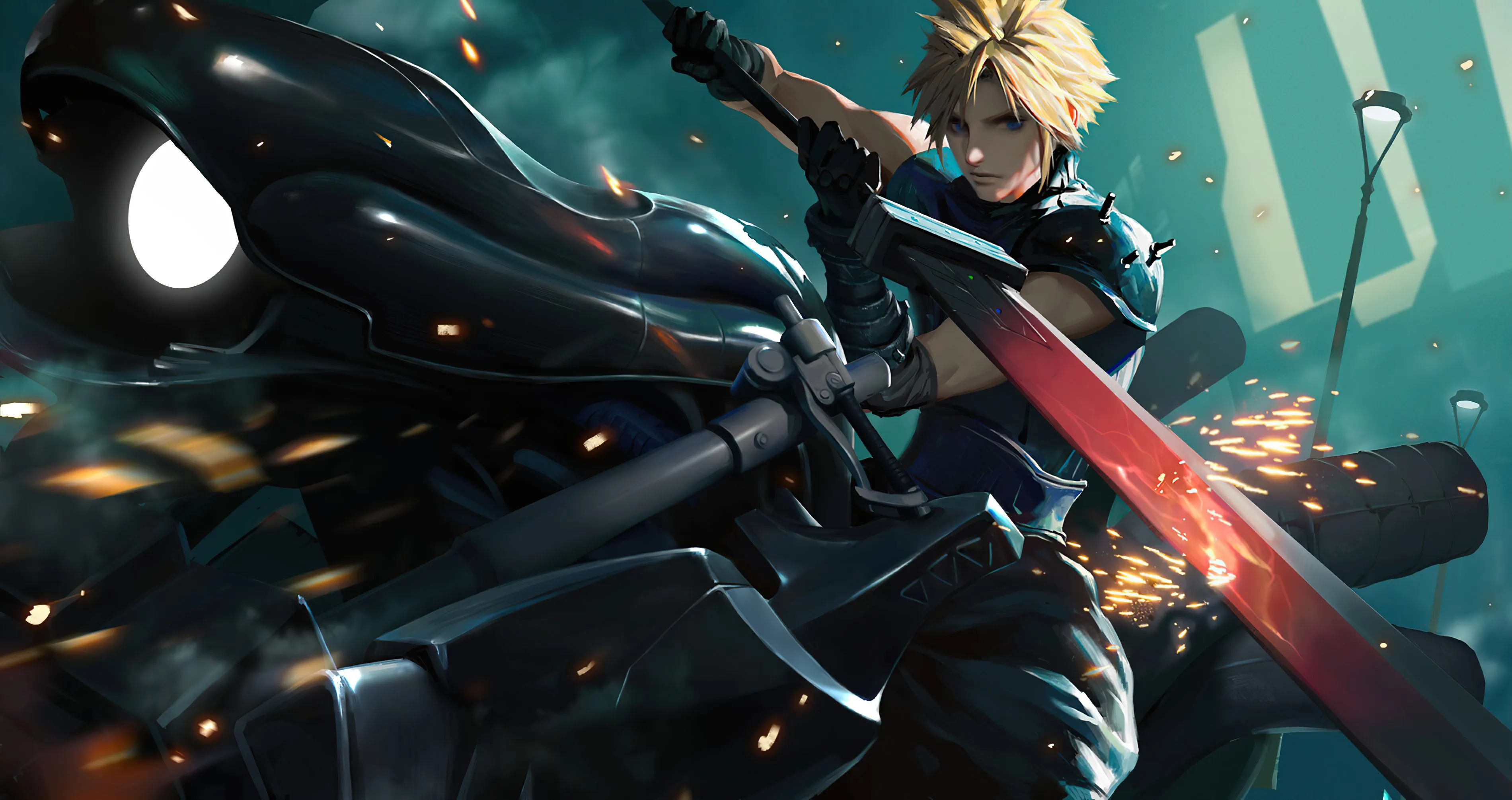 Desktop wallpaper: Cloud Strife, Final Fantasy Vii Remake, Video Game, Final Fantasy, Sword 4K free download for PC. 483218