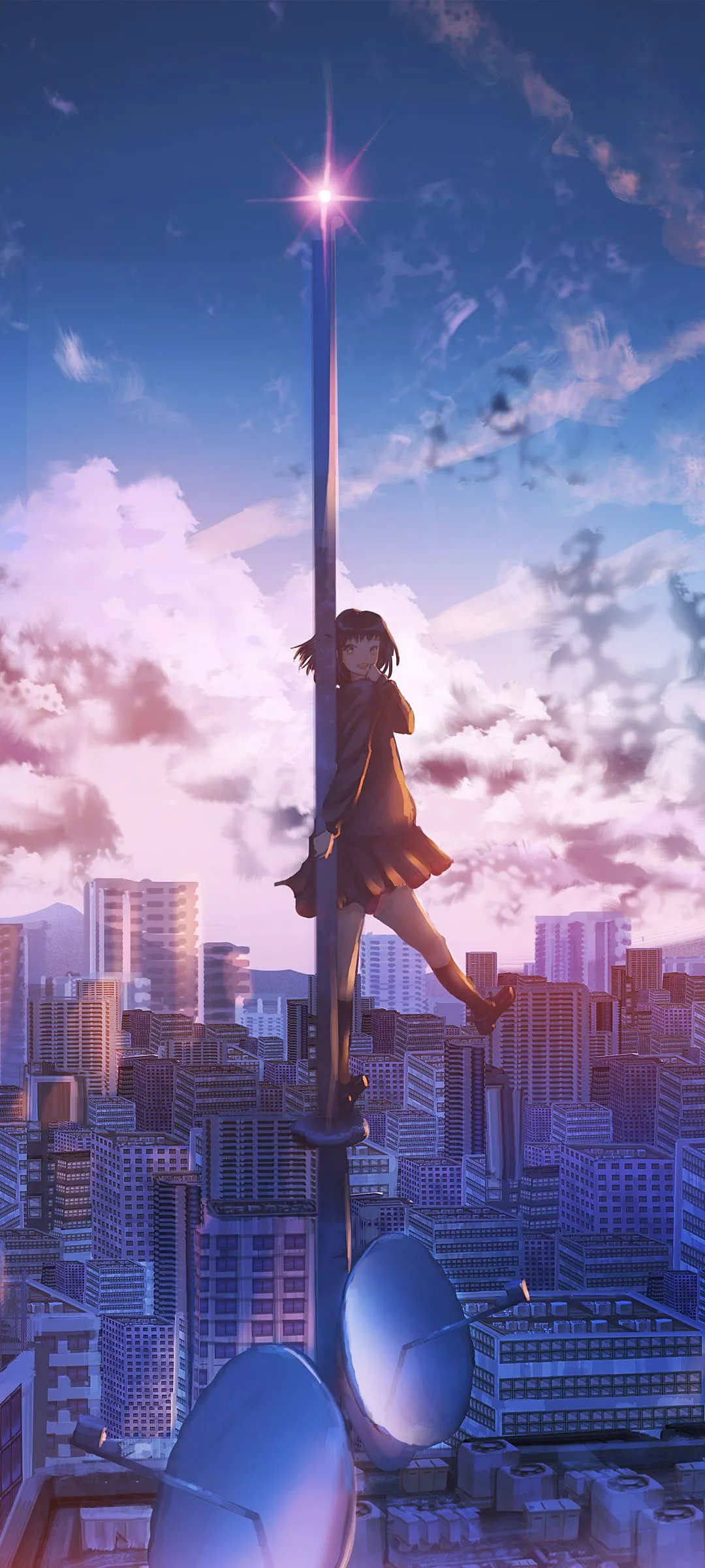 Phone wallpaper: Anime, City 1393750