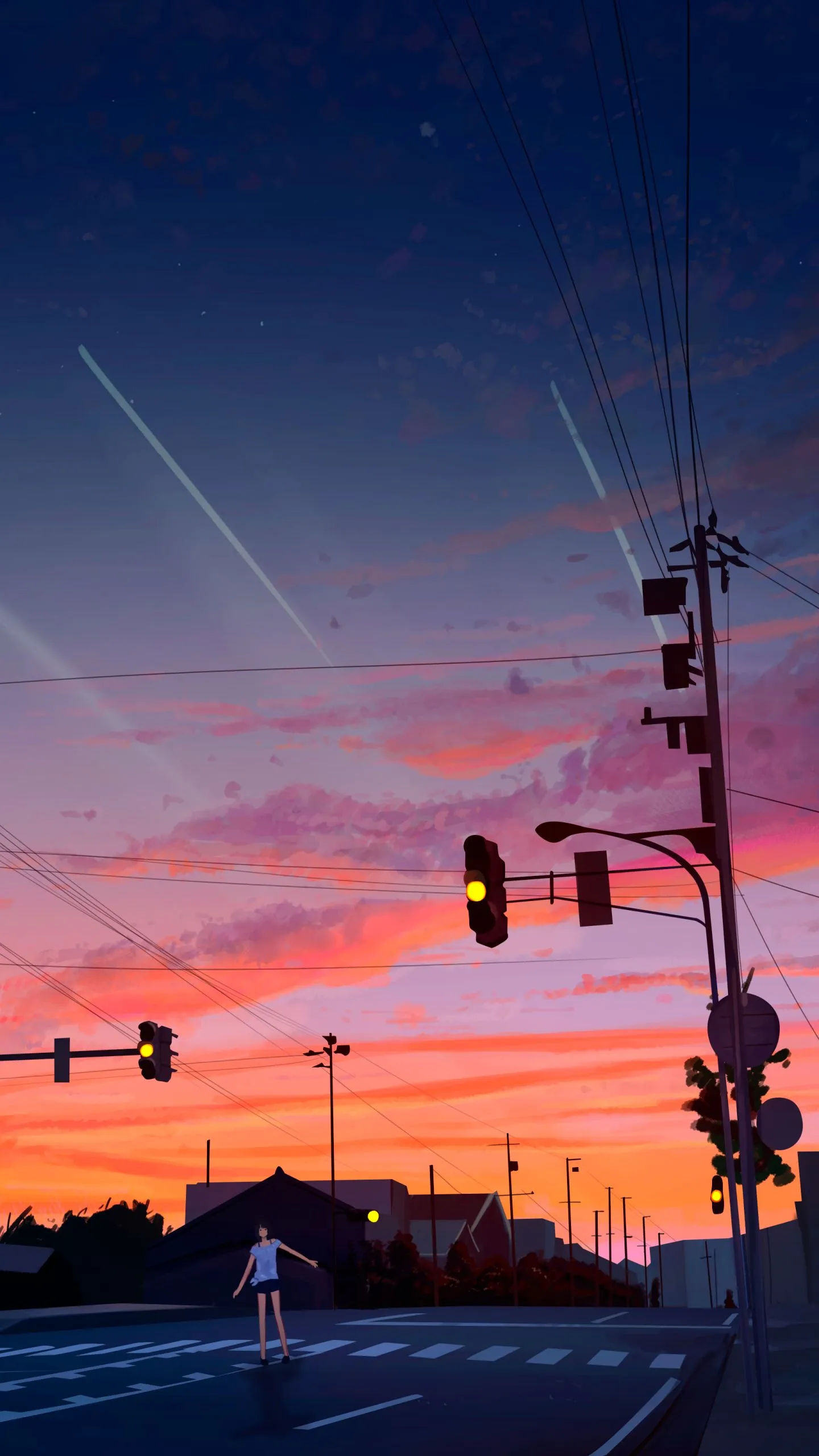 Phone wallpaper: Anime, Street 1302440