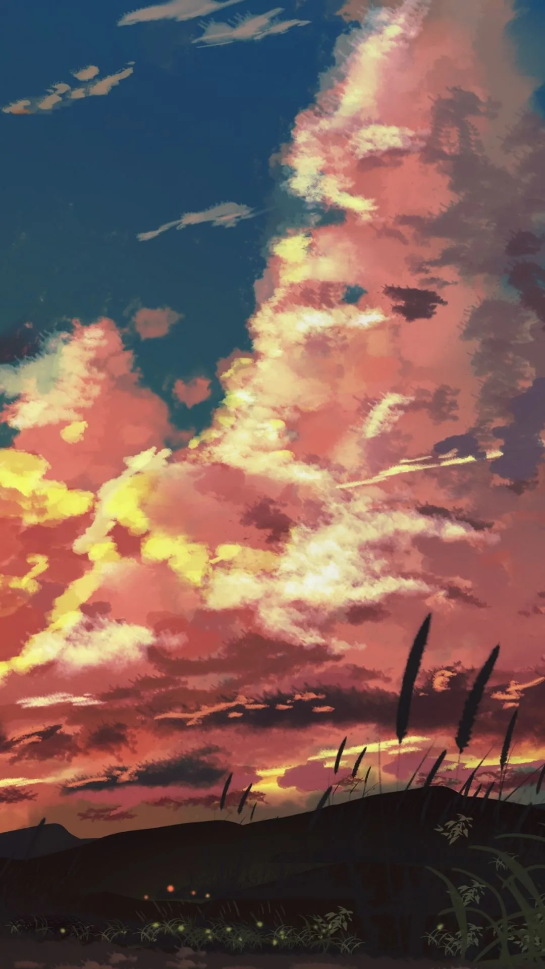 Phone wallpaper: Anime, Sky, Sunset, Cloud 1403954