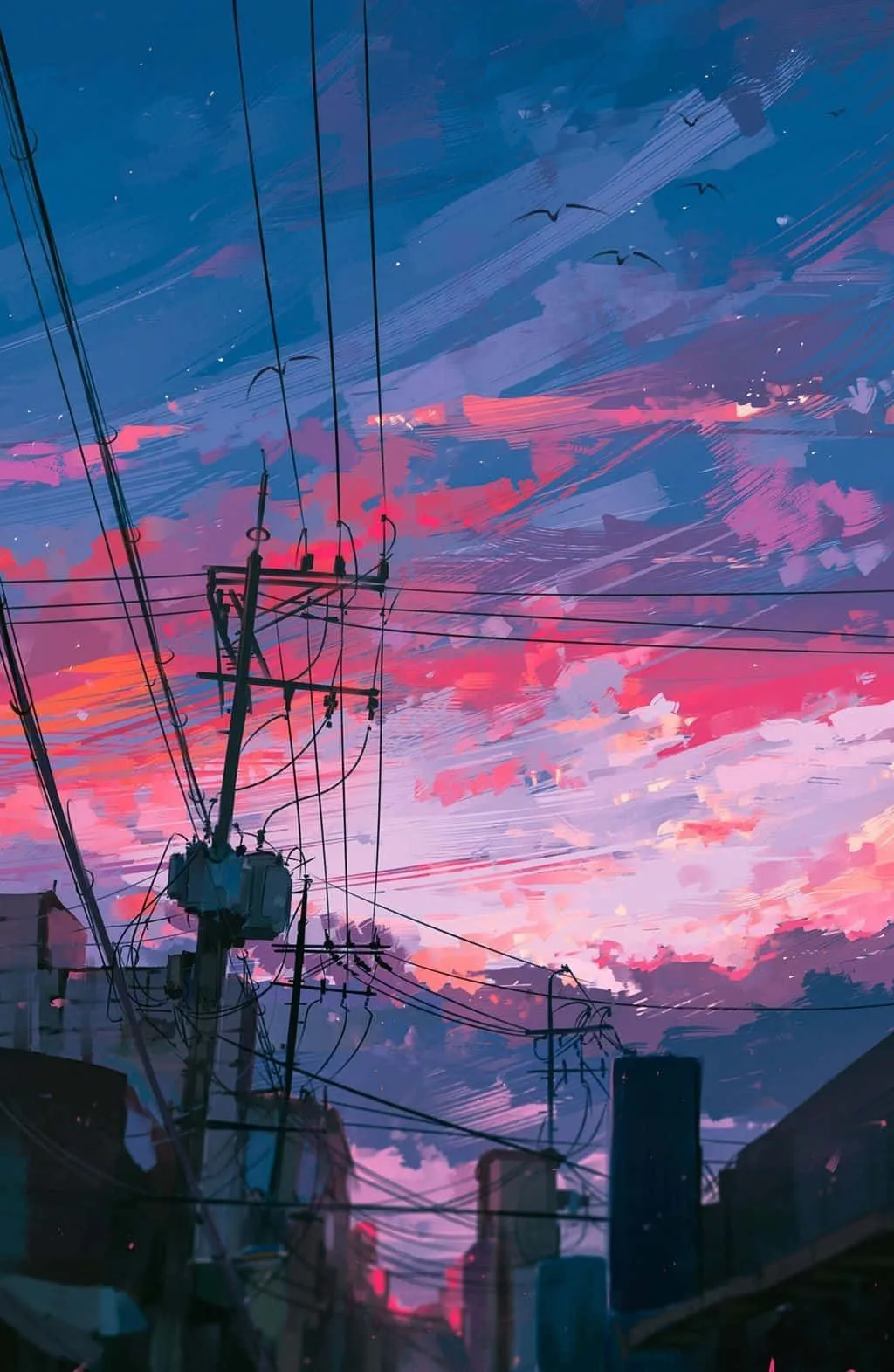 Download Dusktime City 90s Anime Aesthetic Wallpaper