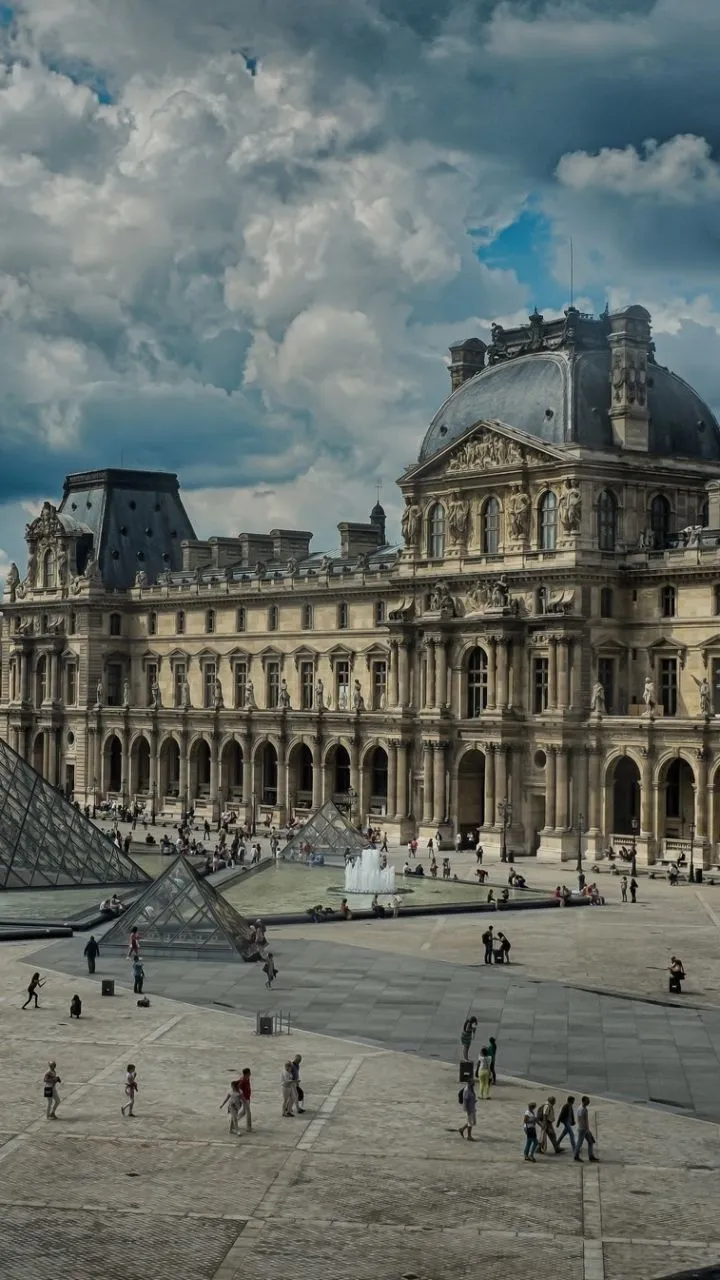 Phone wallpaper: Paris, Man Made, The Louvre, France, Square, Cloud 1291603
