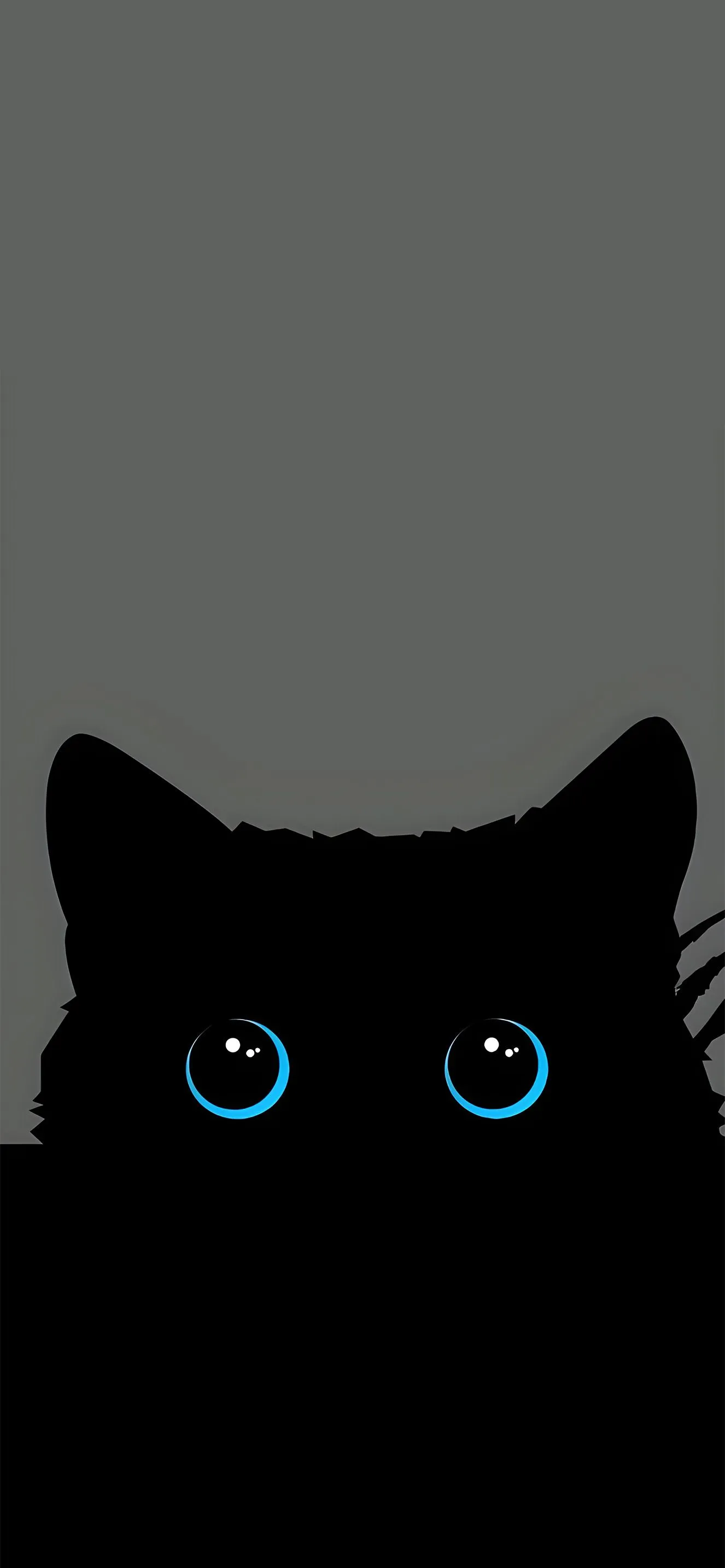 Black Cat Blue Eyes Minimalist Wallpaper Wallpaper HD